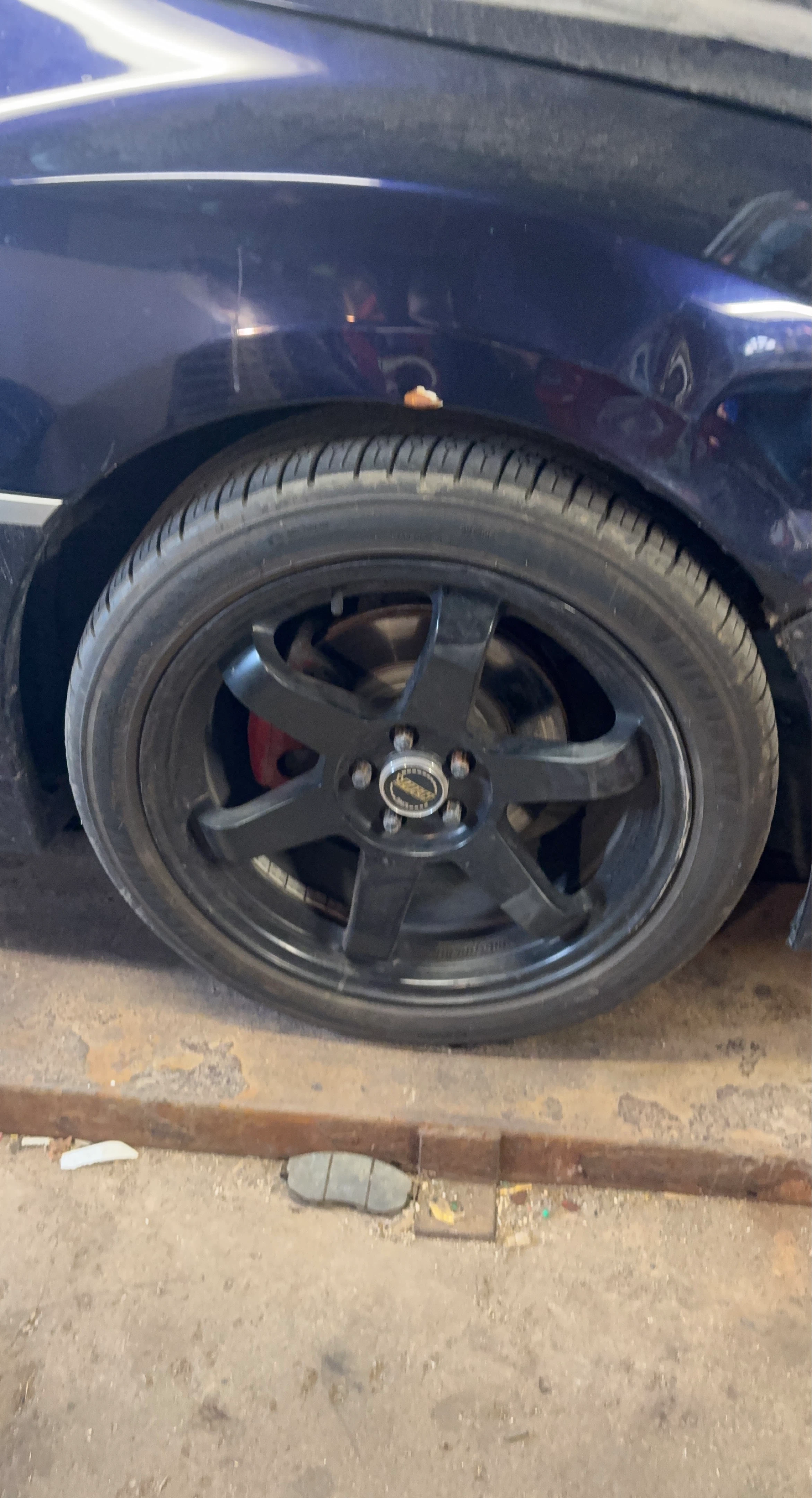 Black Aftermarket Rims with Tires