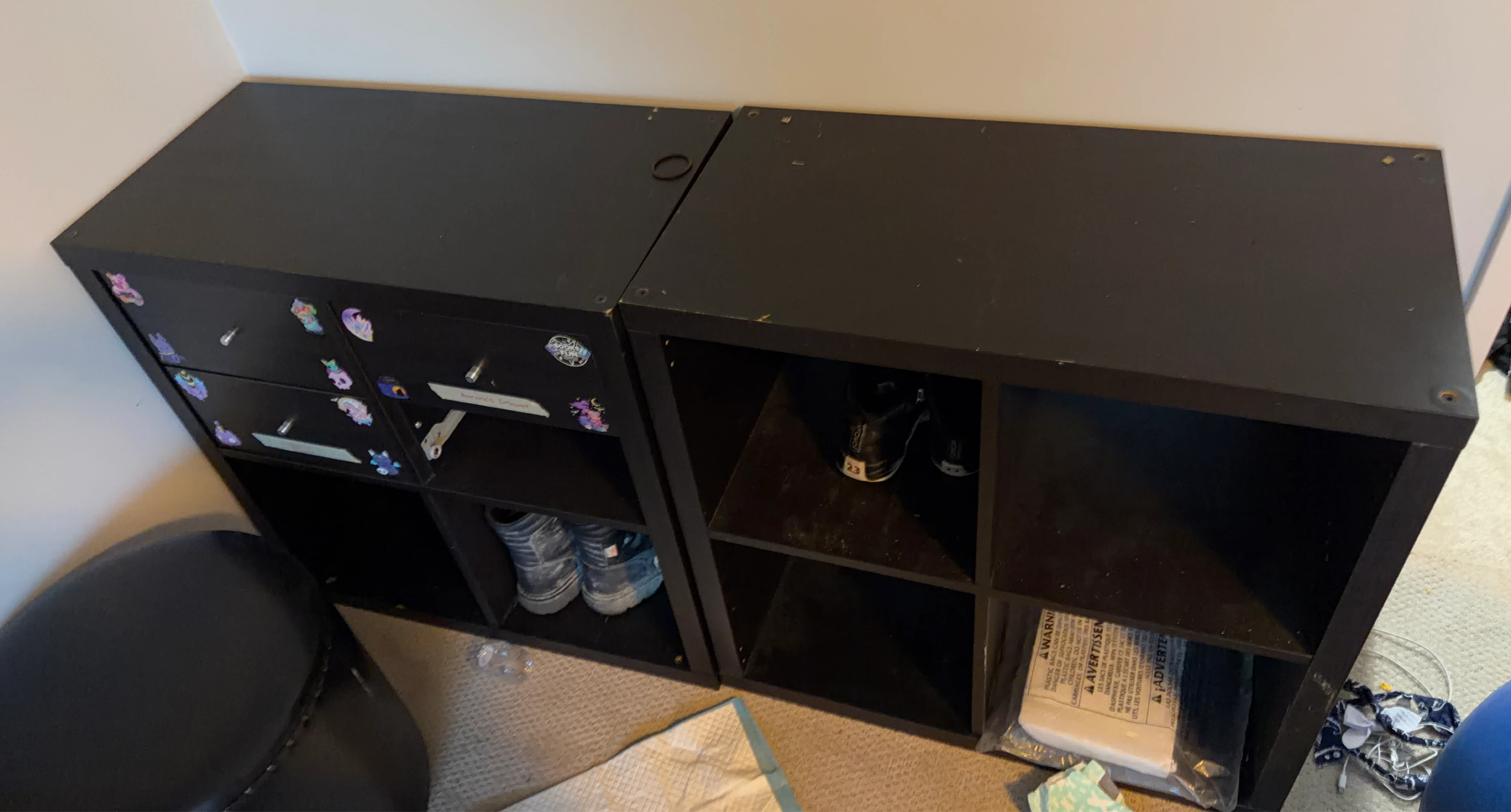 Black Cube Storage Unit