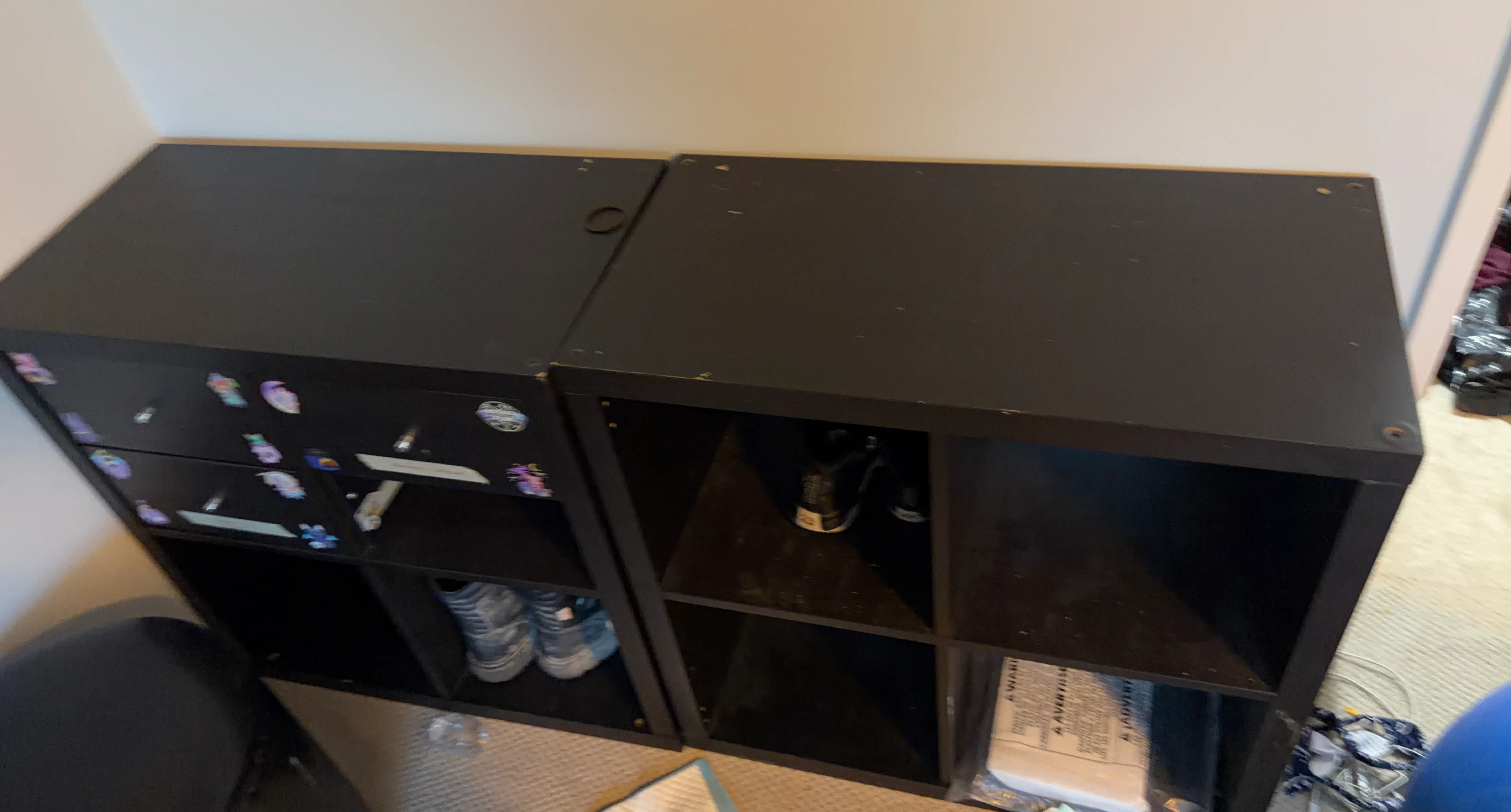 Black Cube Storage Shelf Unit