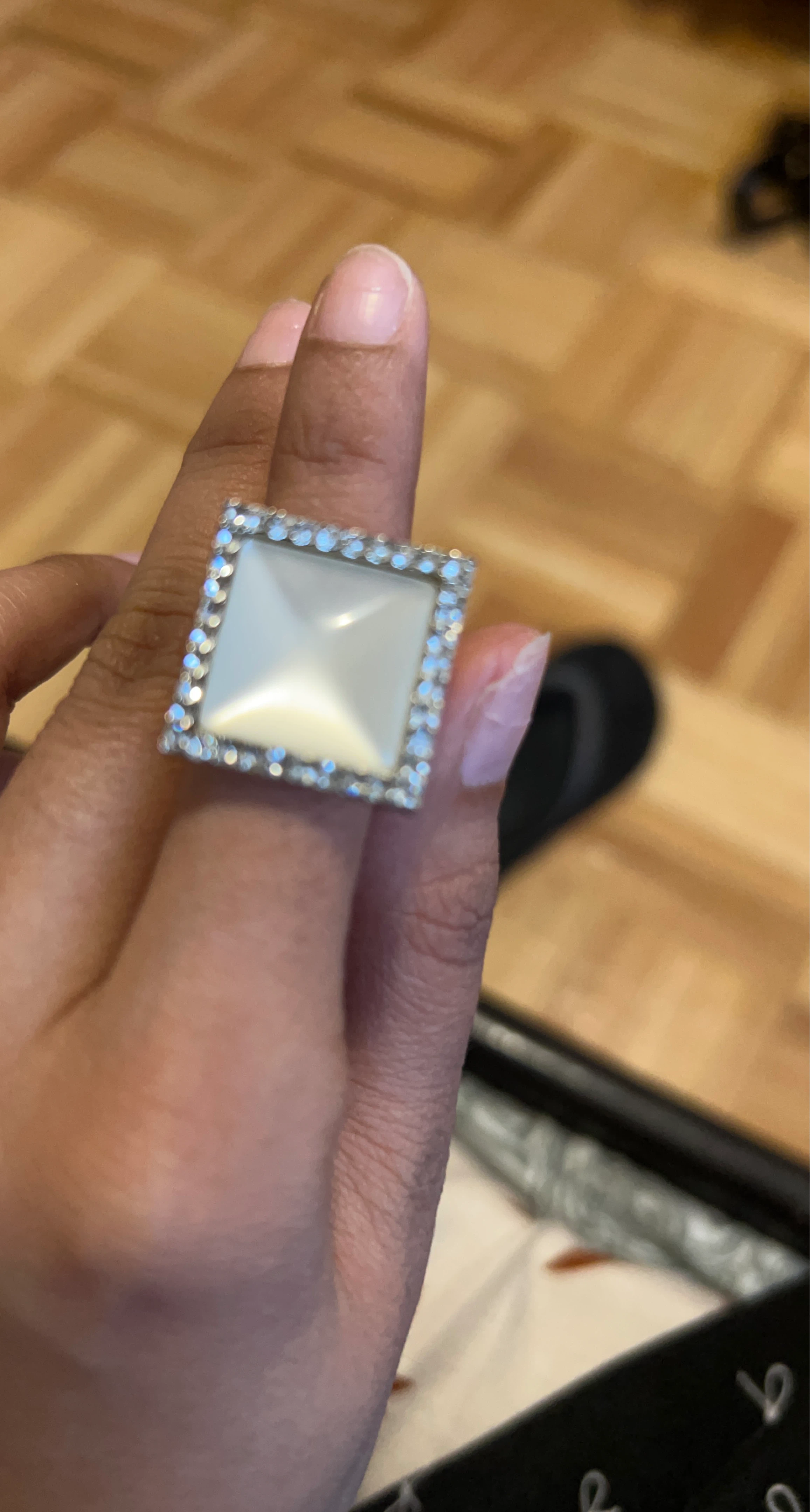 Statement Ring with Rhinestones