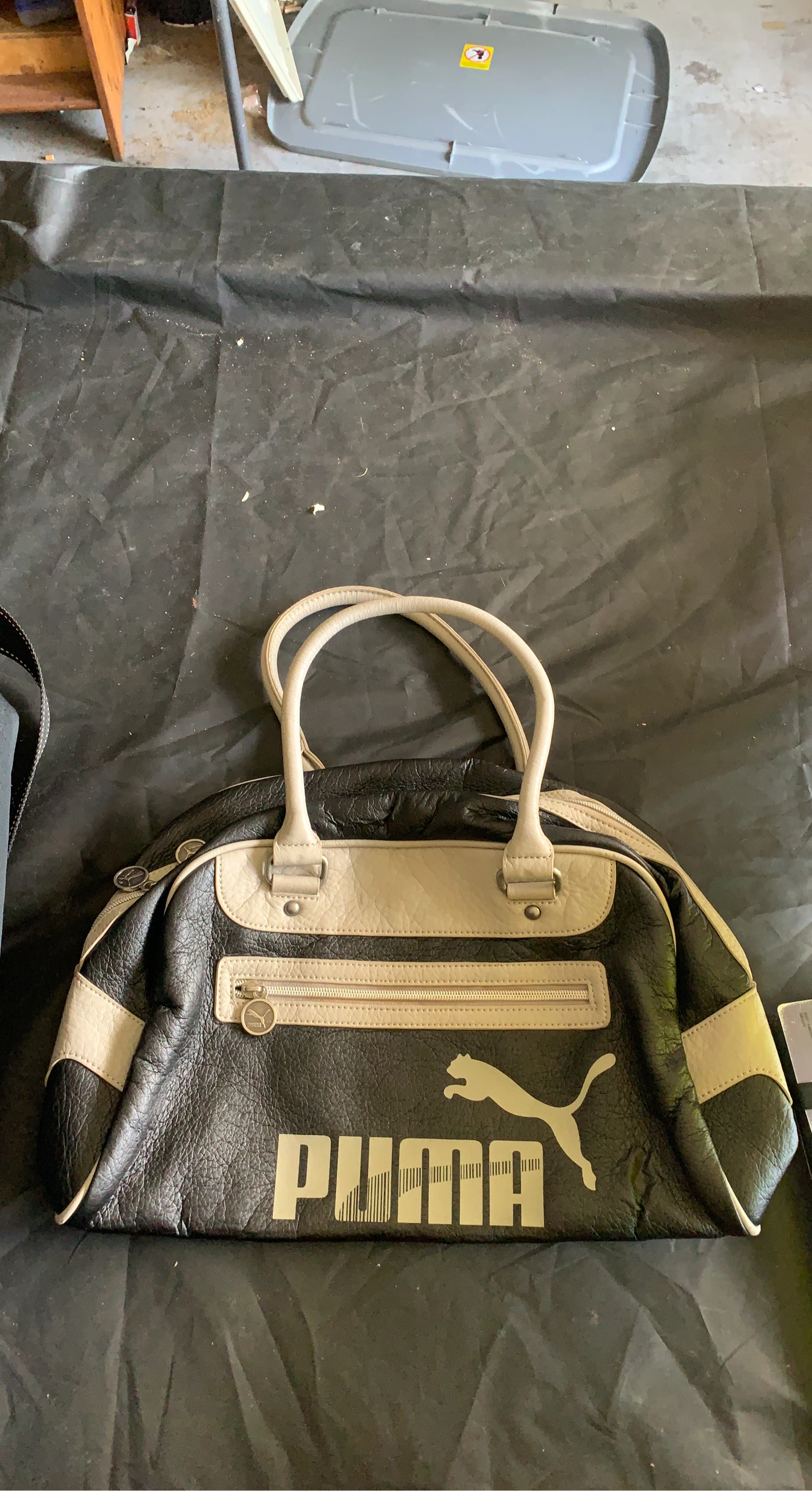 Puma Black and Tan Satchel Bag