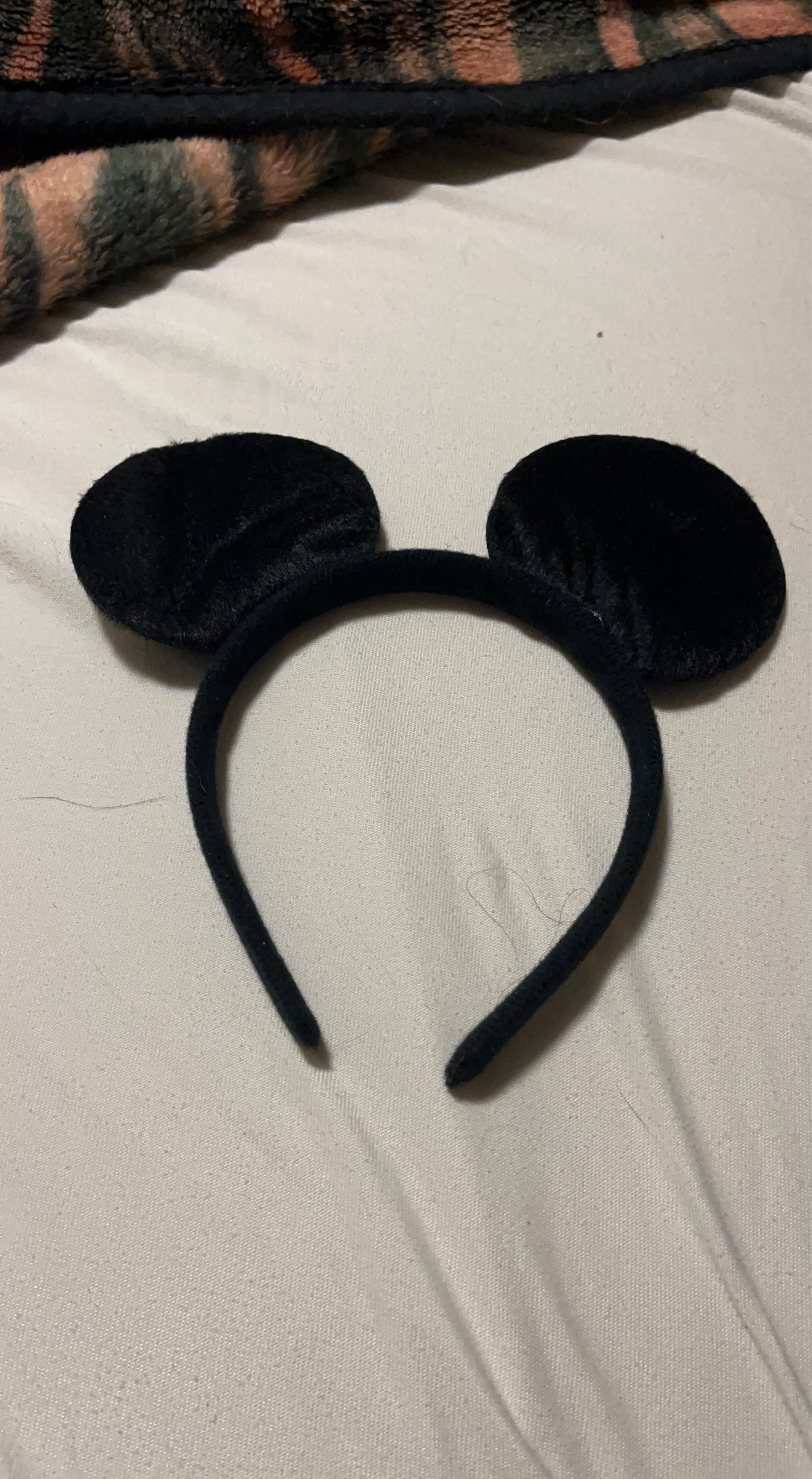 Black Fuzzy Mouse Ears Headband