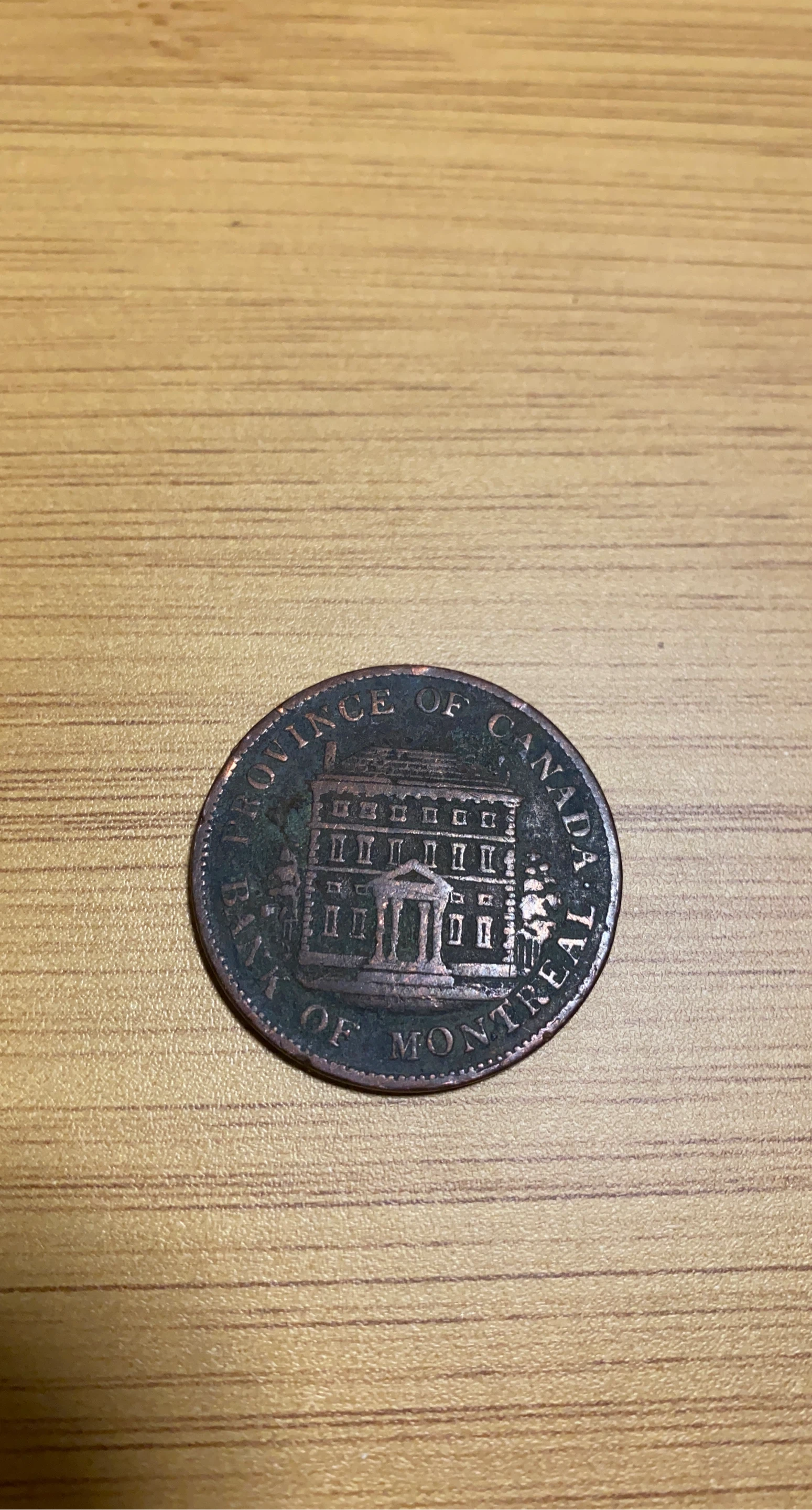 Province of Canada Bank of Montreal 1844 Penny Coin