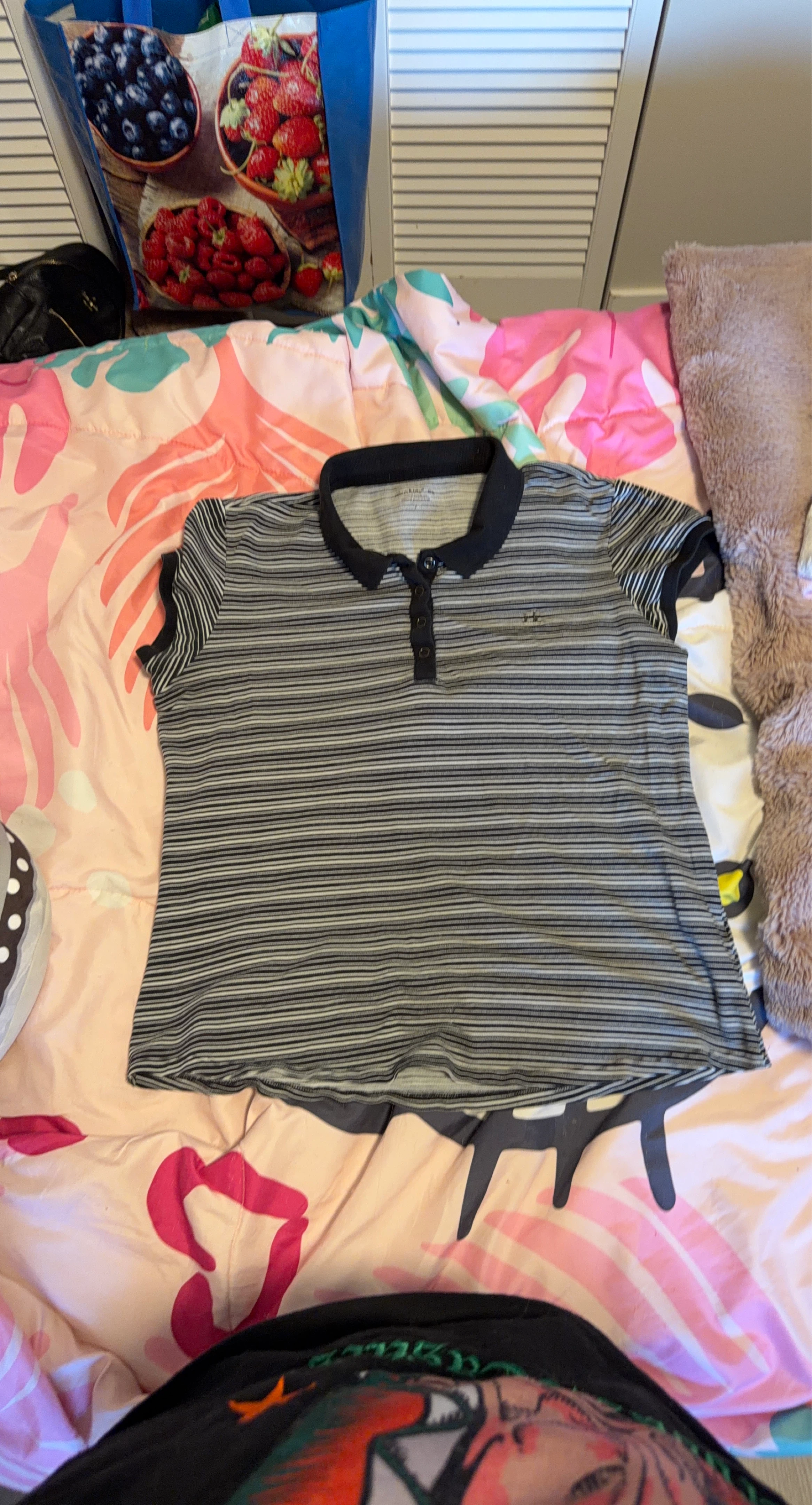 Calvin Klein Striped Polo Shirt Size Large