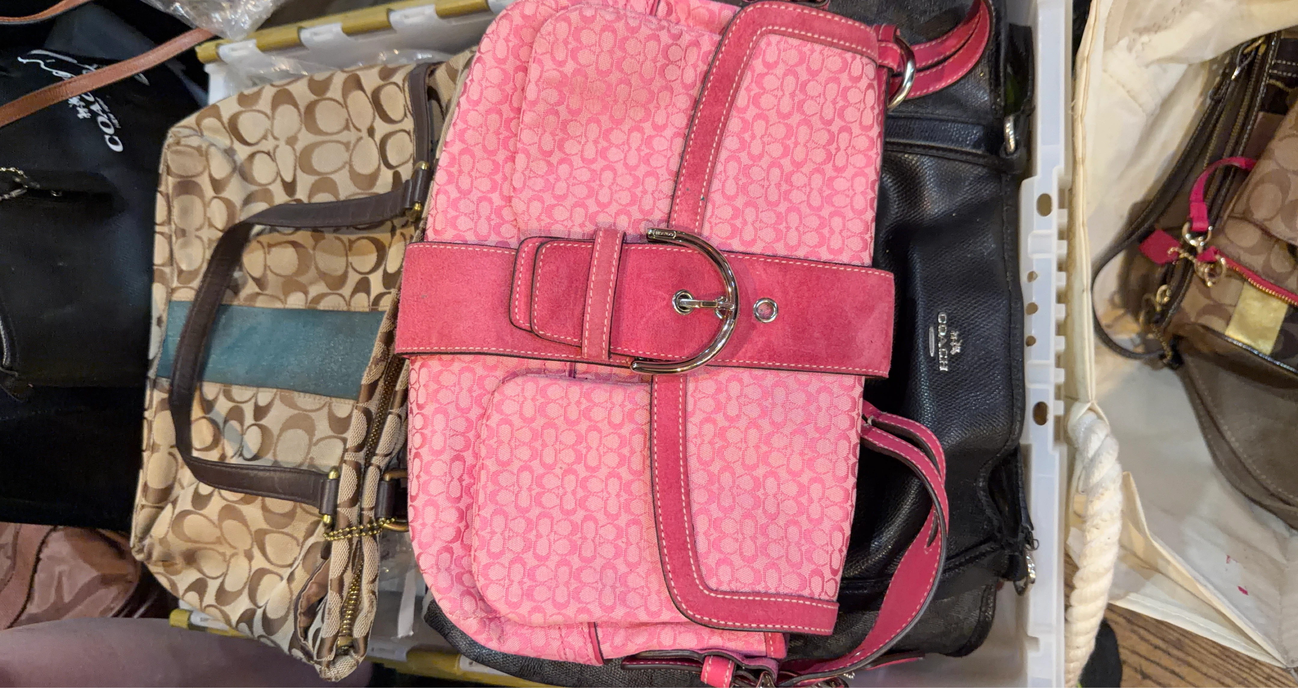 Coach Pink Signature C Monogram Shoulder Bag