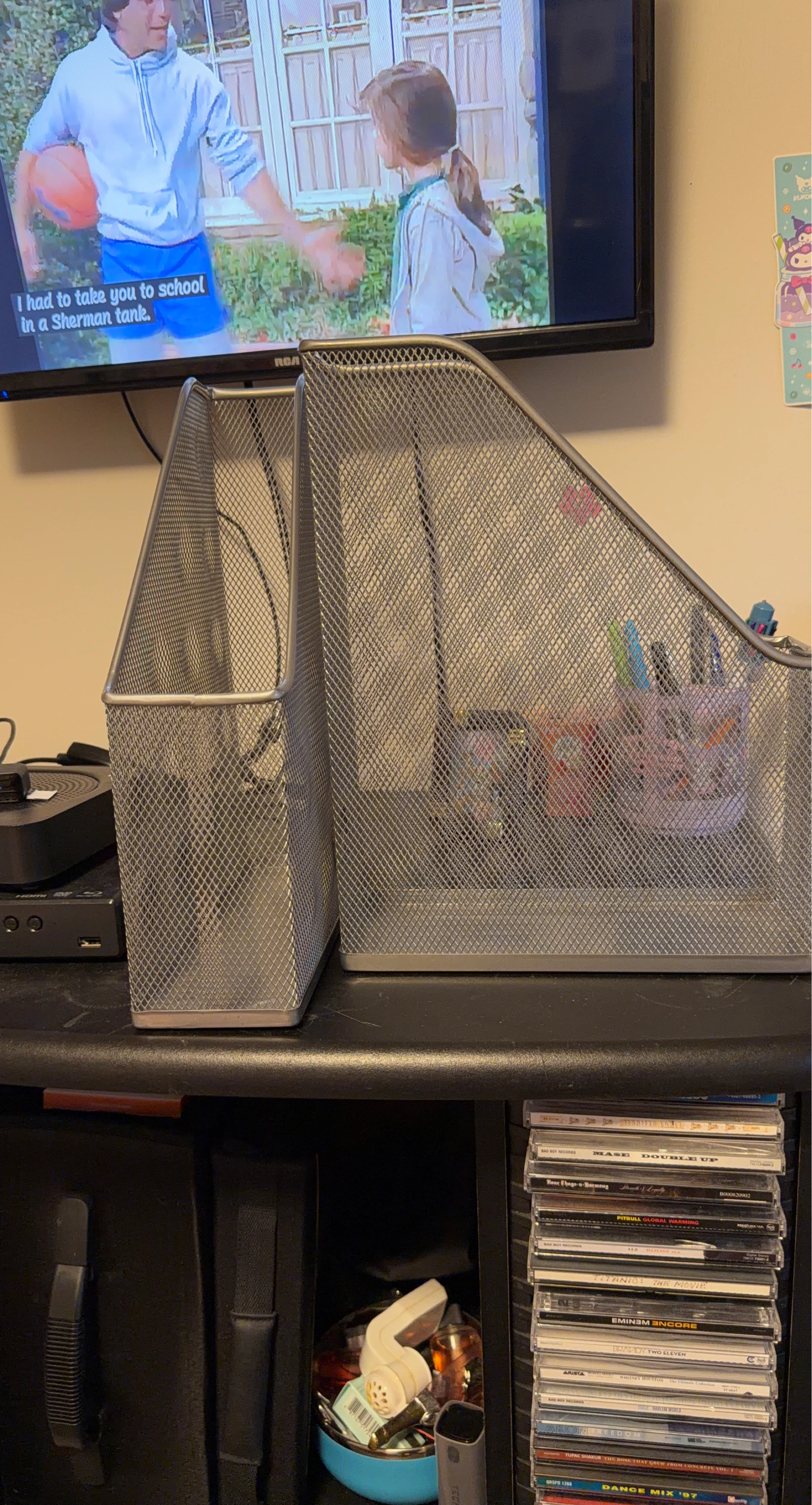 Silver Mesh Desk Organizer Caddy