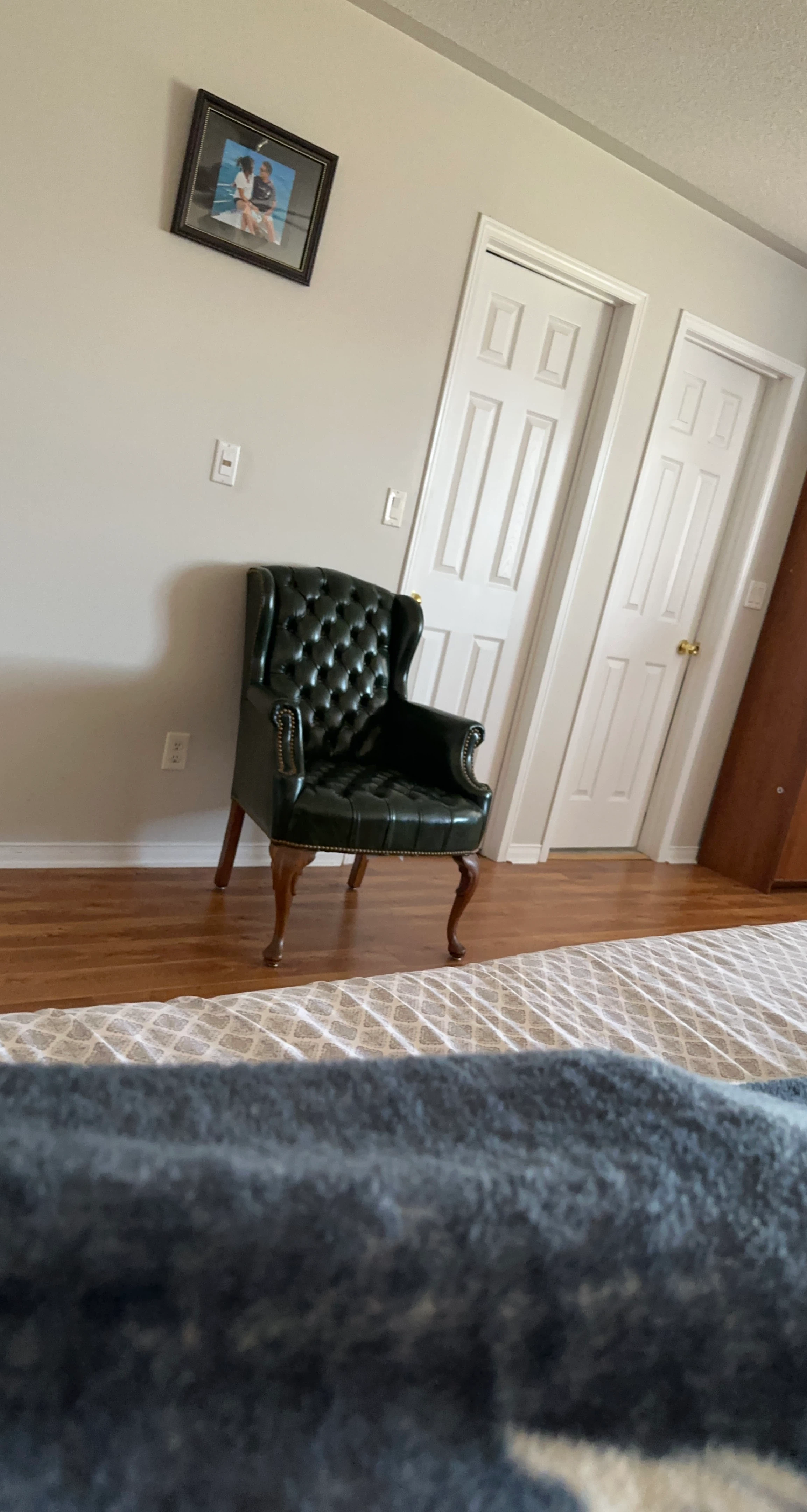 Dark Green Tufted Wingback Armchair