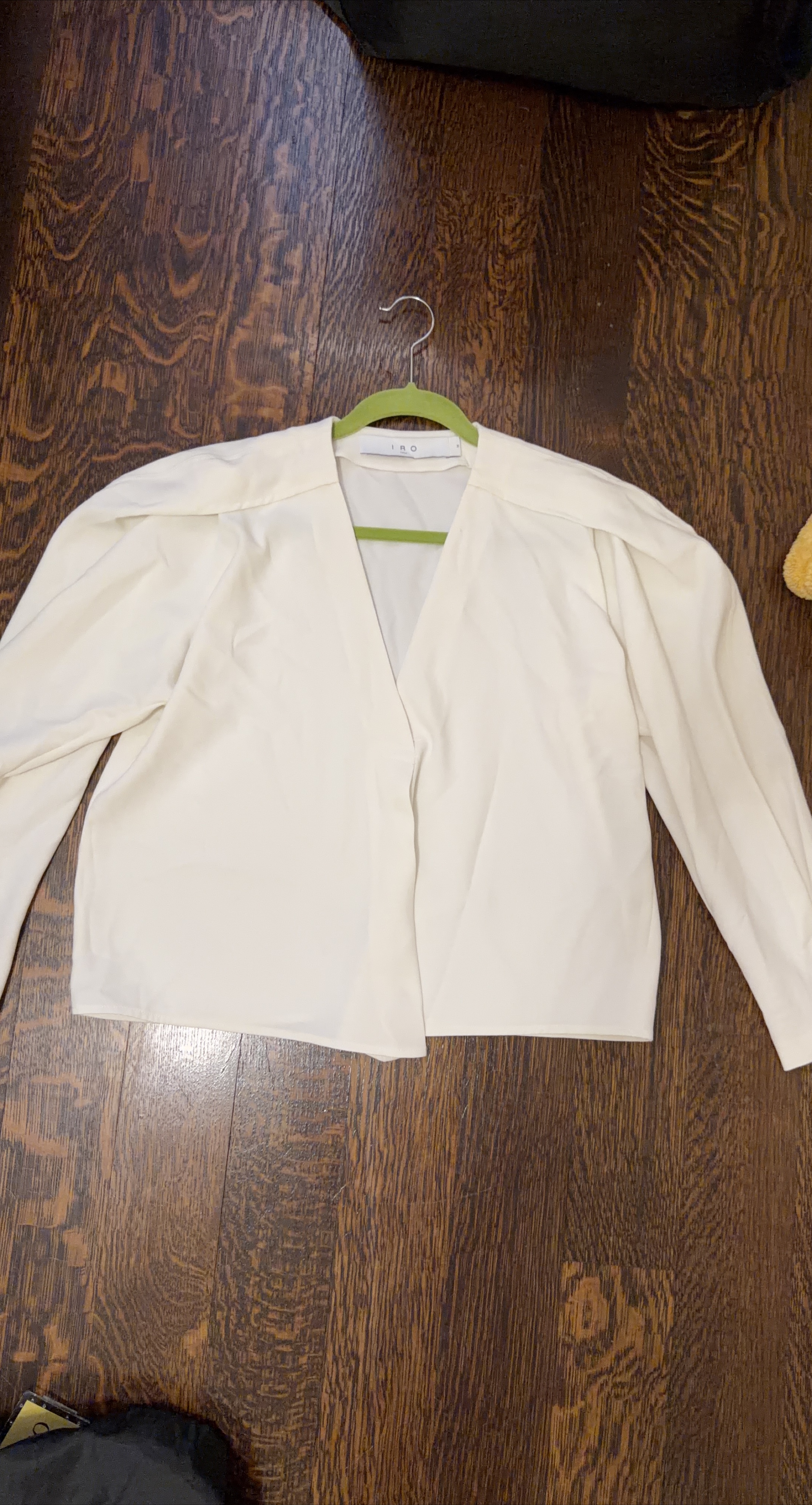 Iro White Puff Sleeve V-Neck Blouse