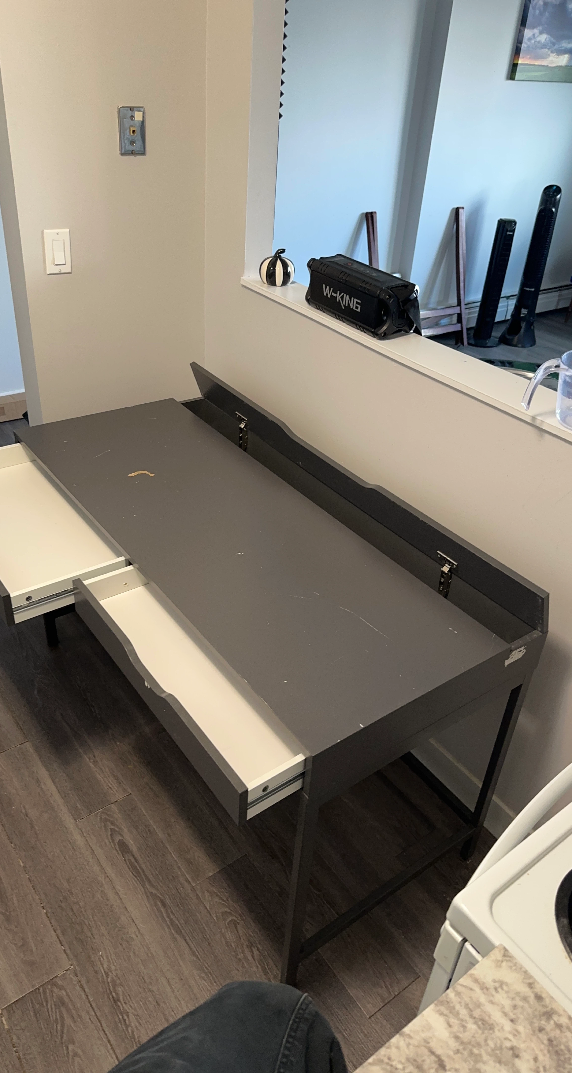 Grey Desk with Drawers