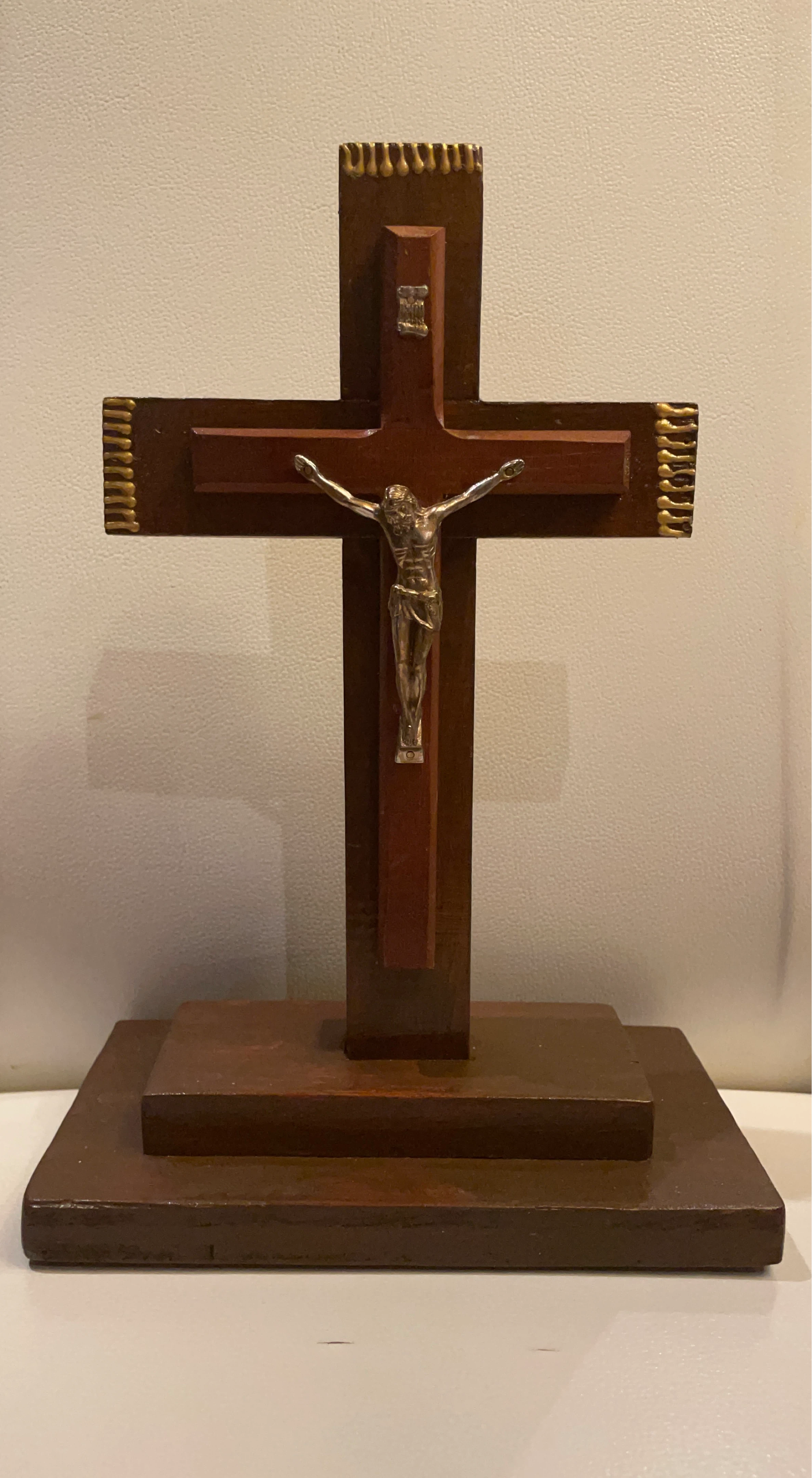 Wooden Tabletop Crucifix with Jesus Figure