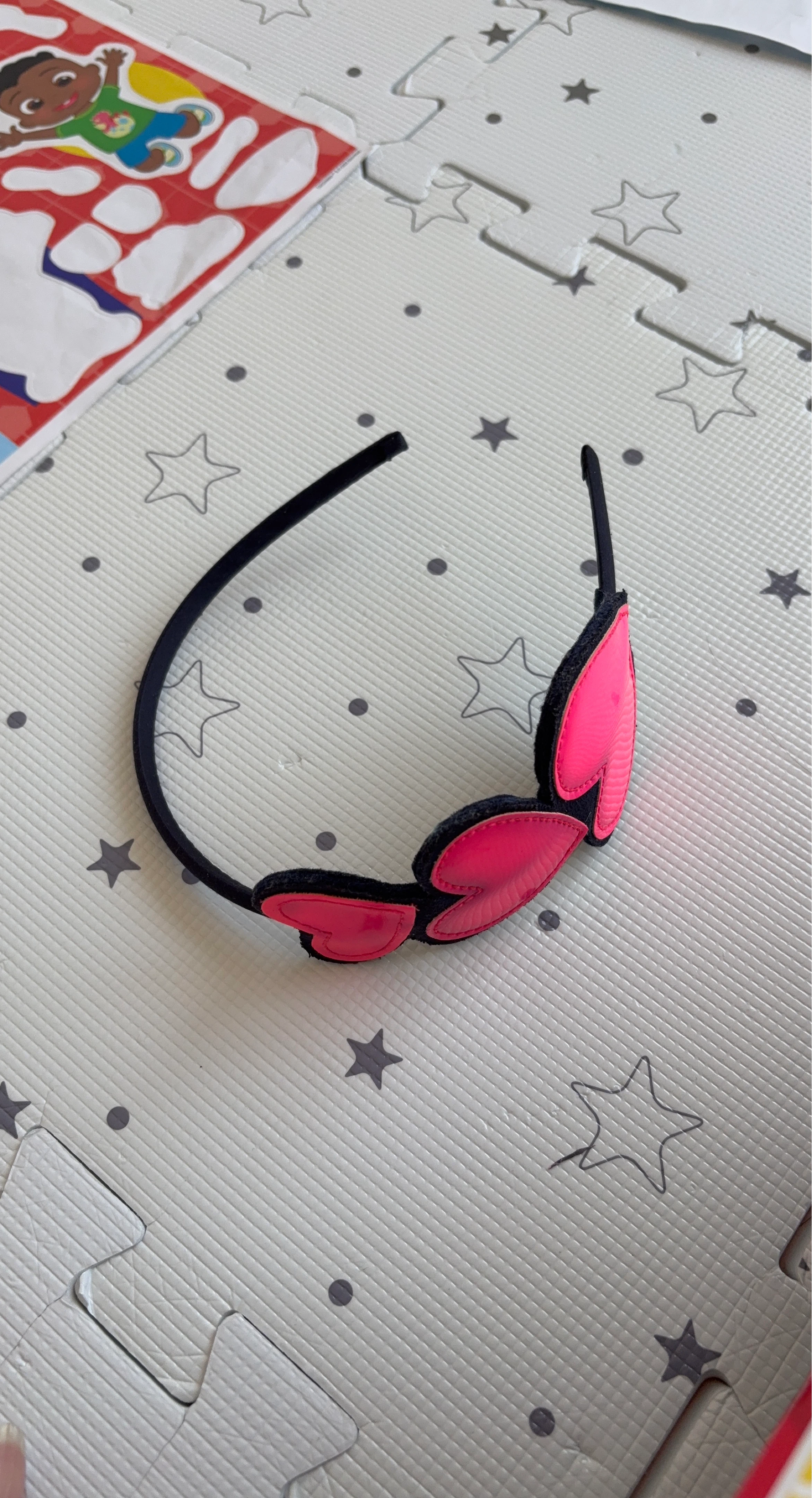 Headband with Pink hearts