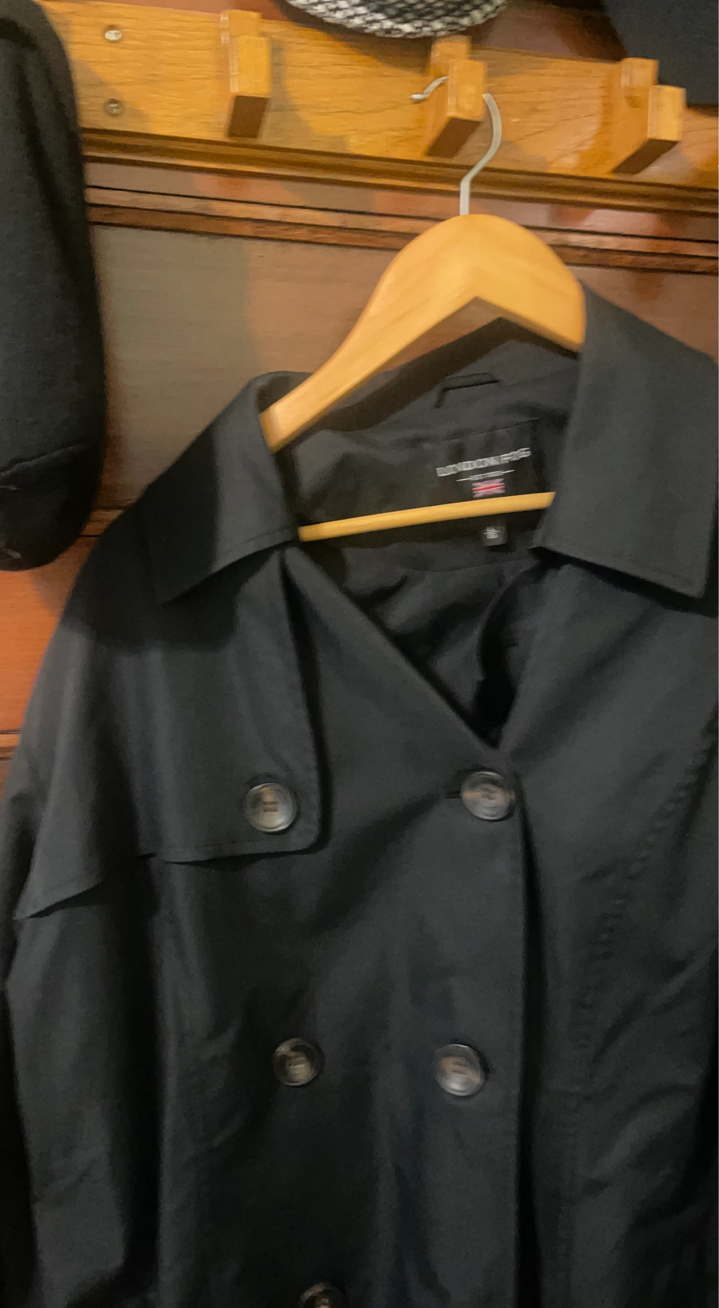 London Fog Trench Coat - Black, Size M - photo 2