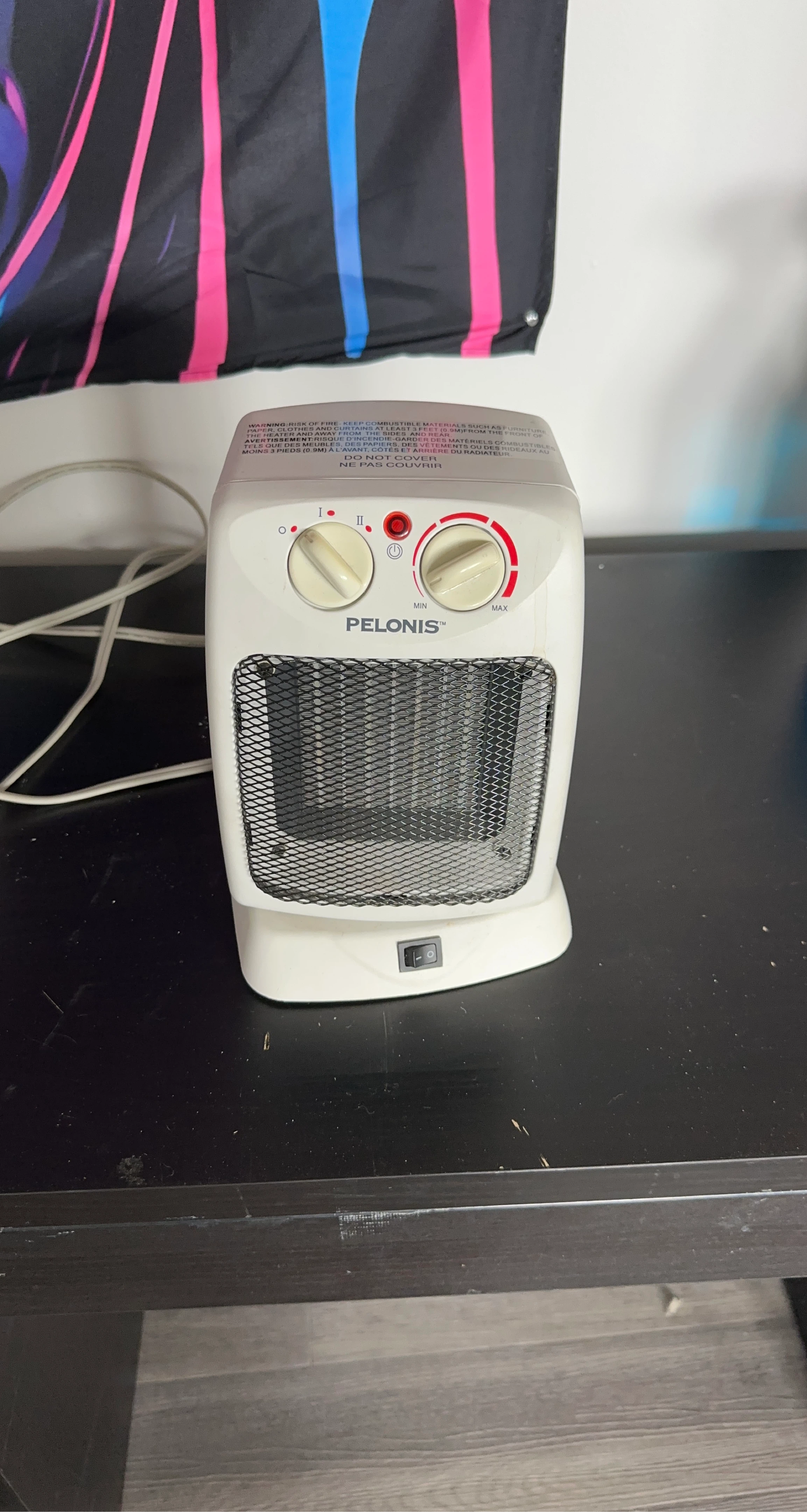Pelonis Portable Electric Fan Heater White