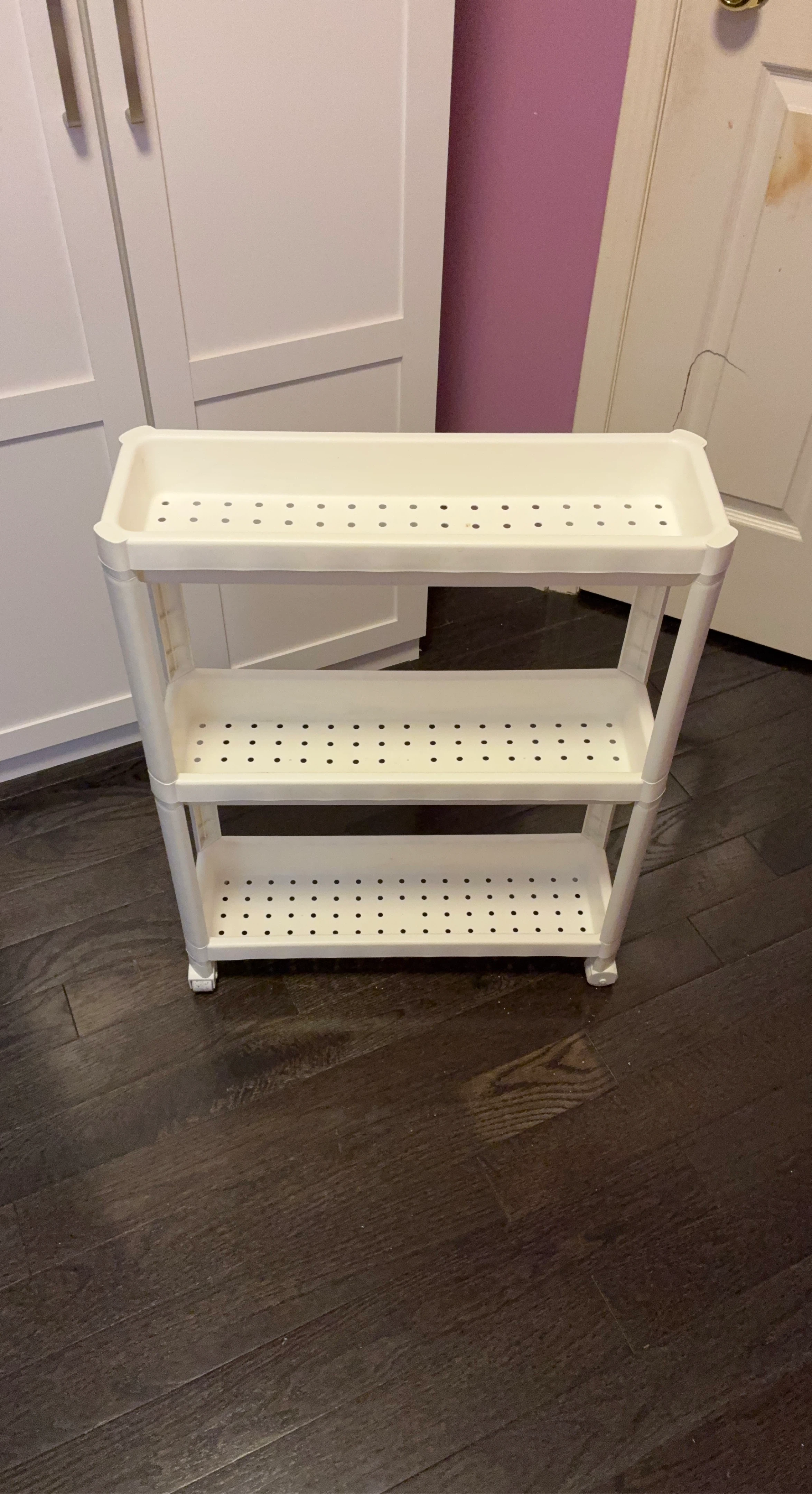 White 3-Tier Slim Storage Cart
