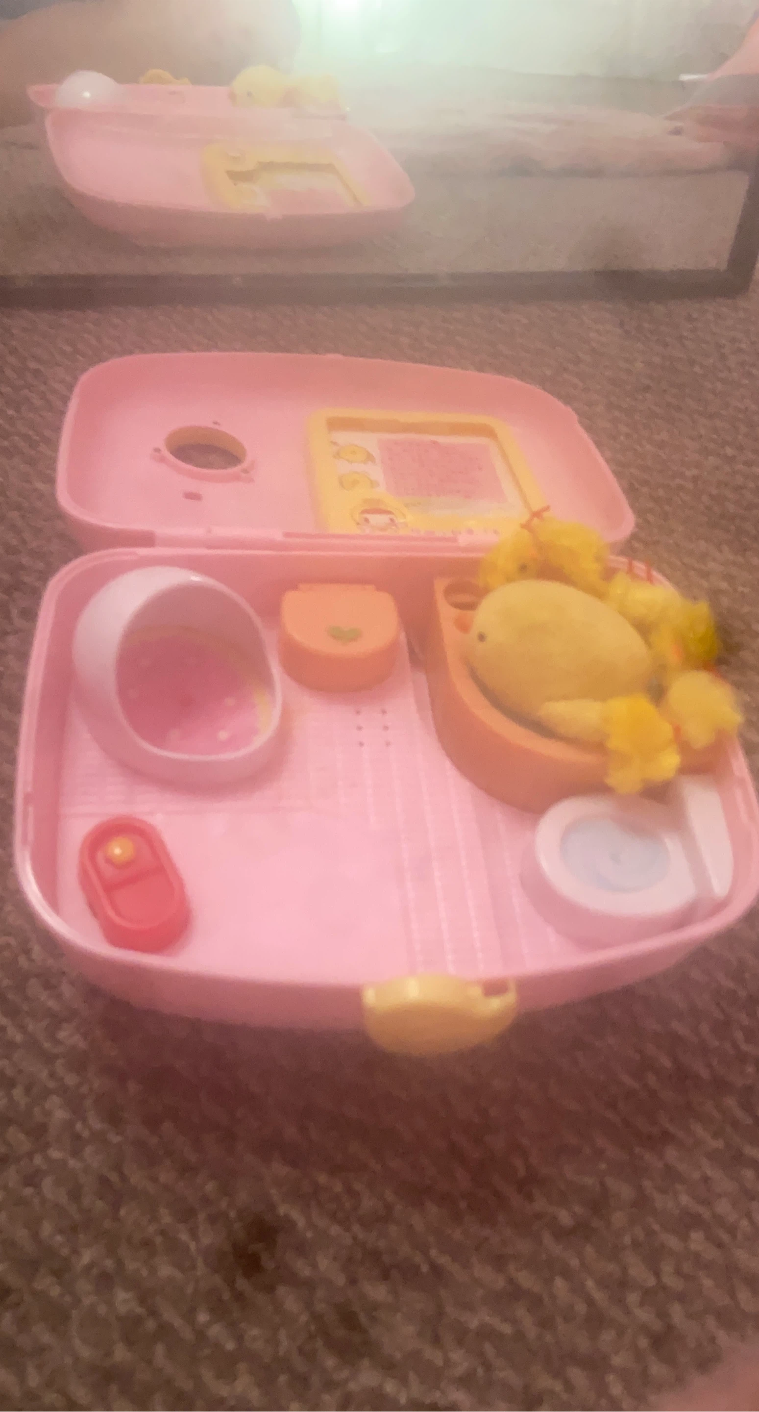 Pink Toy Pet Carrier with Chick Toys