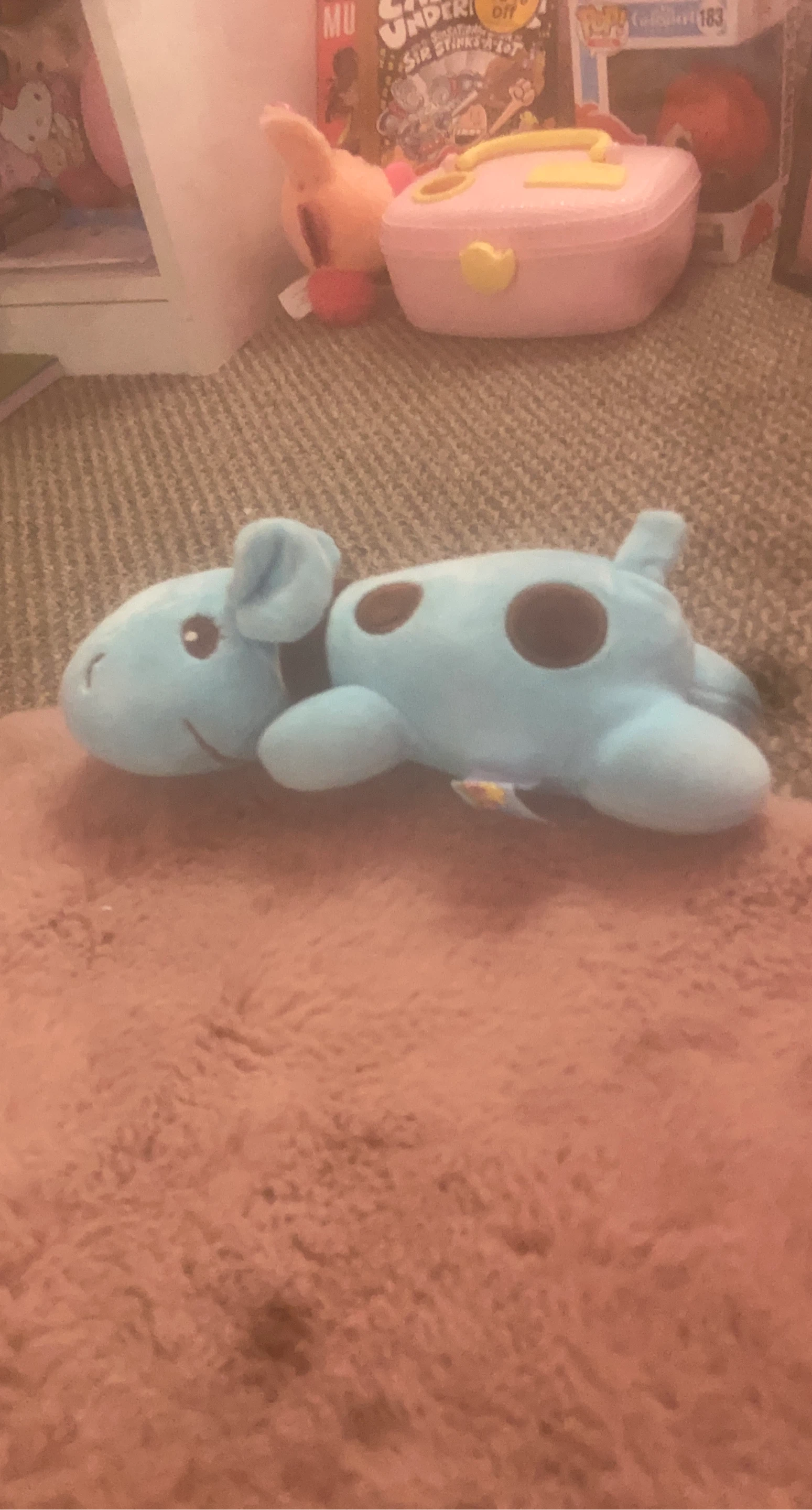 Blue Plush Toy with Brown Spots