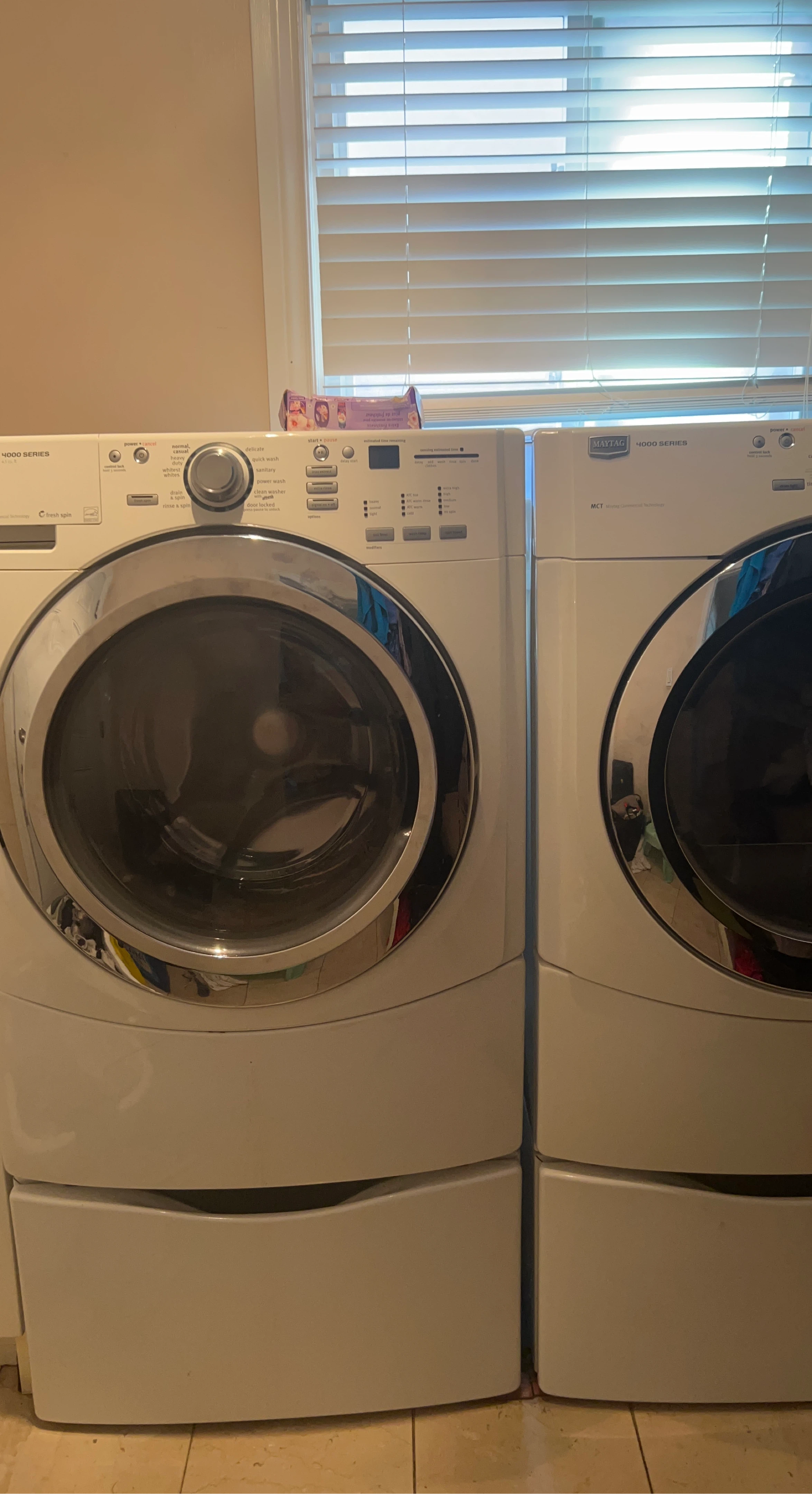 Maytag 4000 Series Front Load Washer and dryer