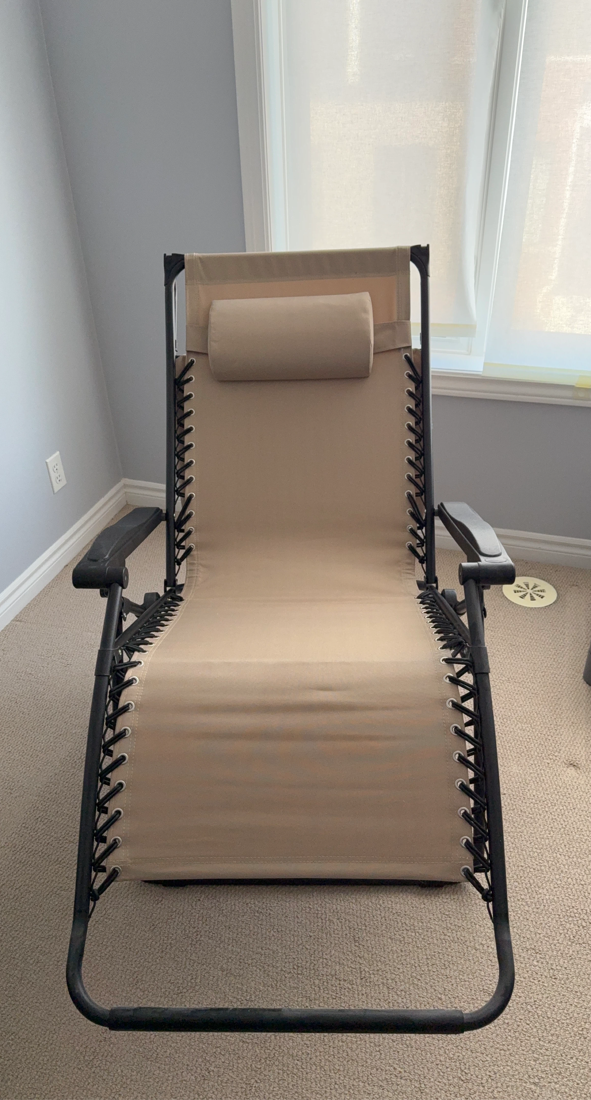 Tan Zero Gravity Chair with Pillow