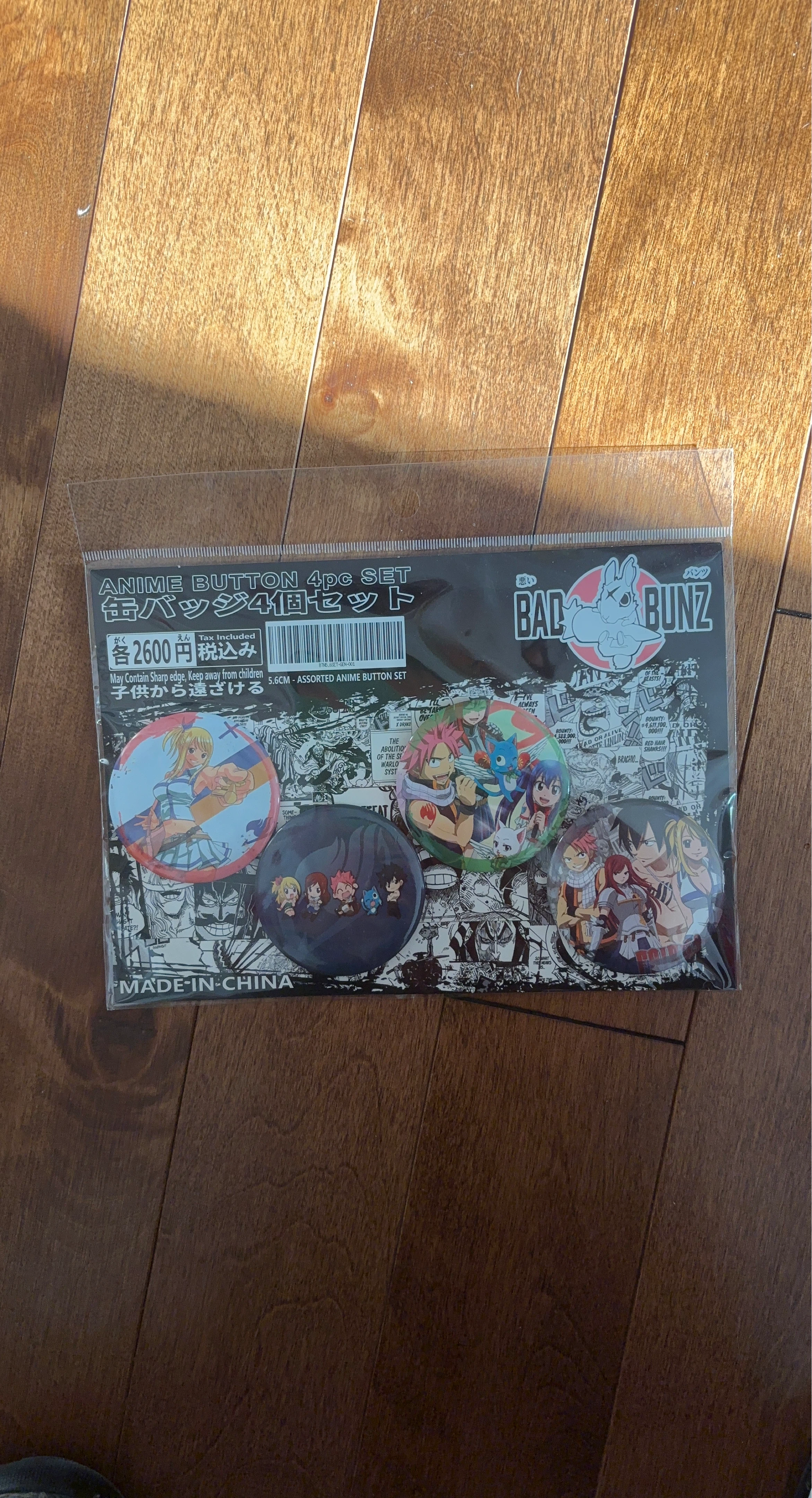 Bad Bunz Anime Button 4pc Set