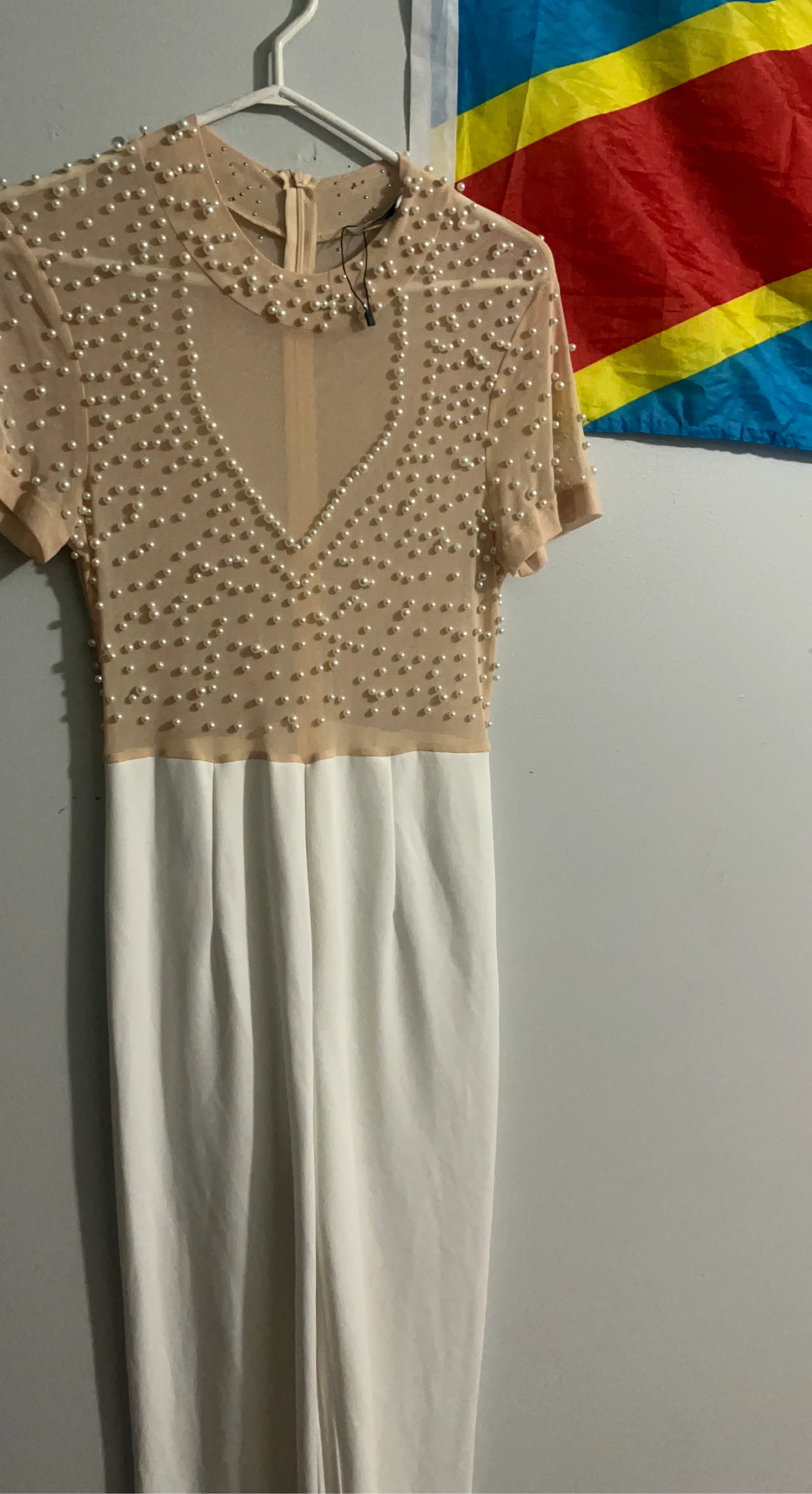 Sheer Pearl Embellished Jumpsuit