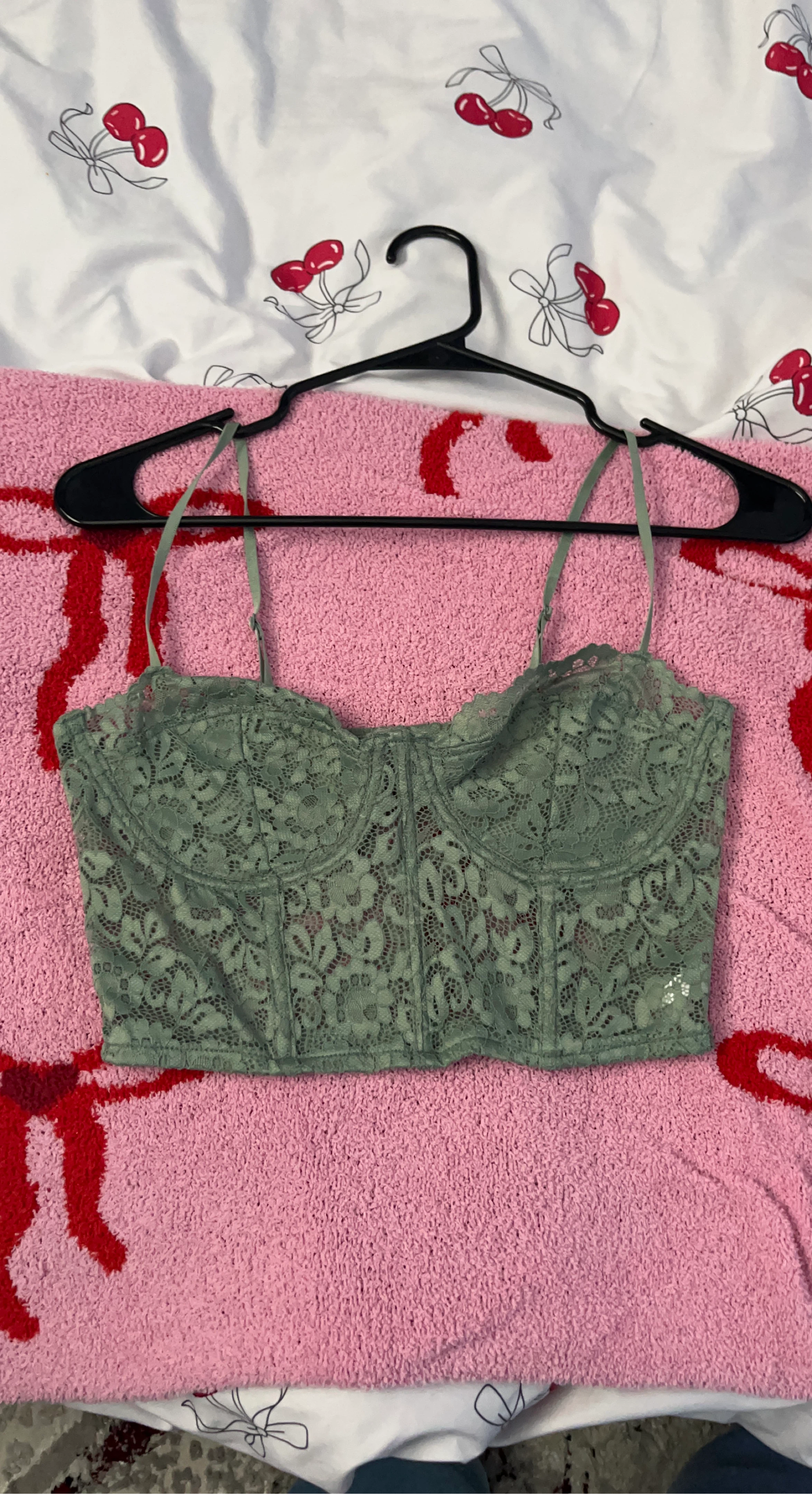 Green Lace Corset Top