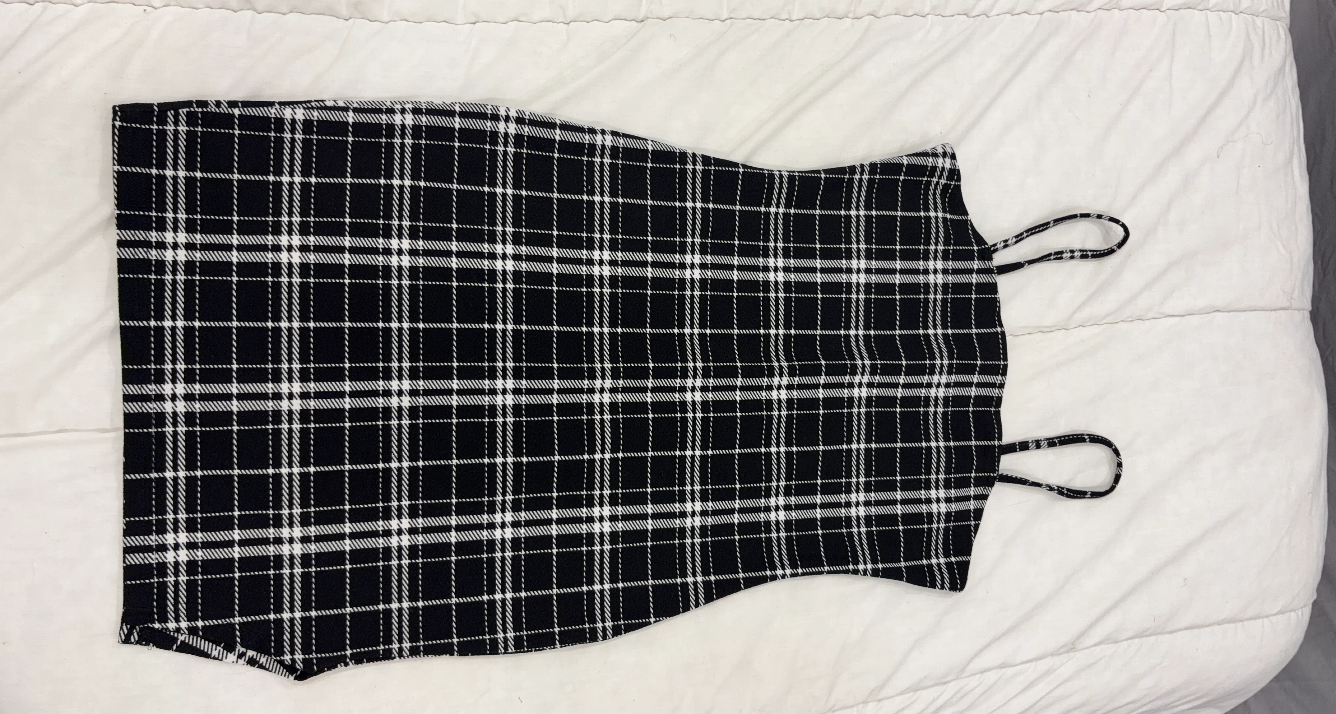 Black and White Plaid Cami Top