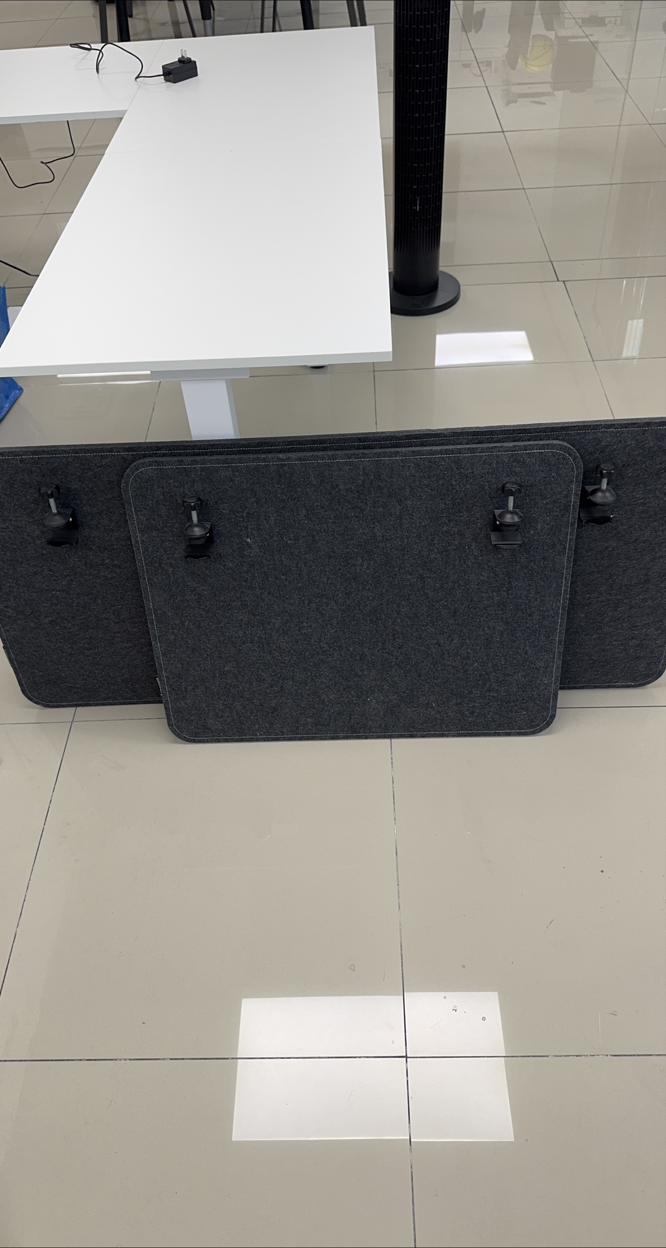 Set of 2 Dark Gray Felt Desk Dividers