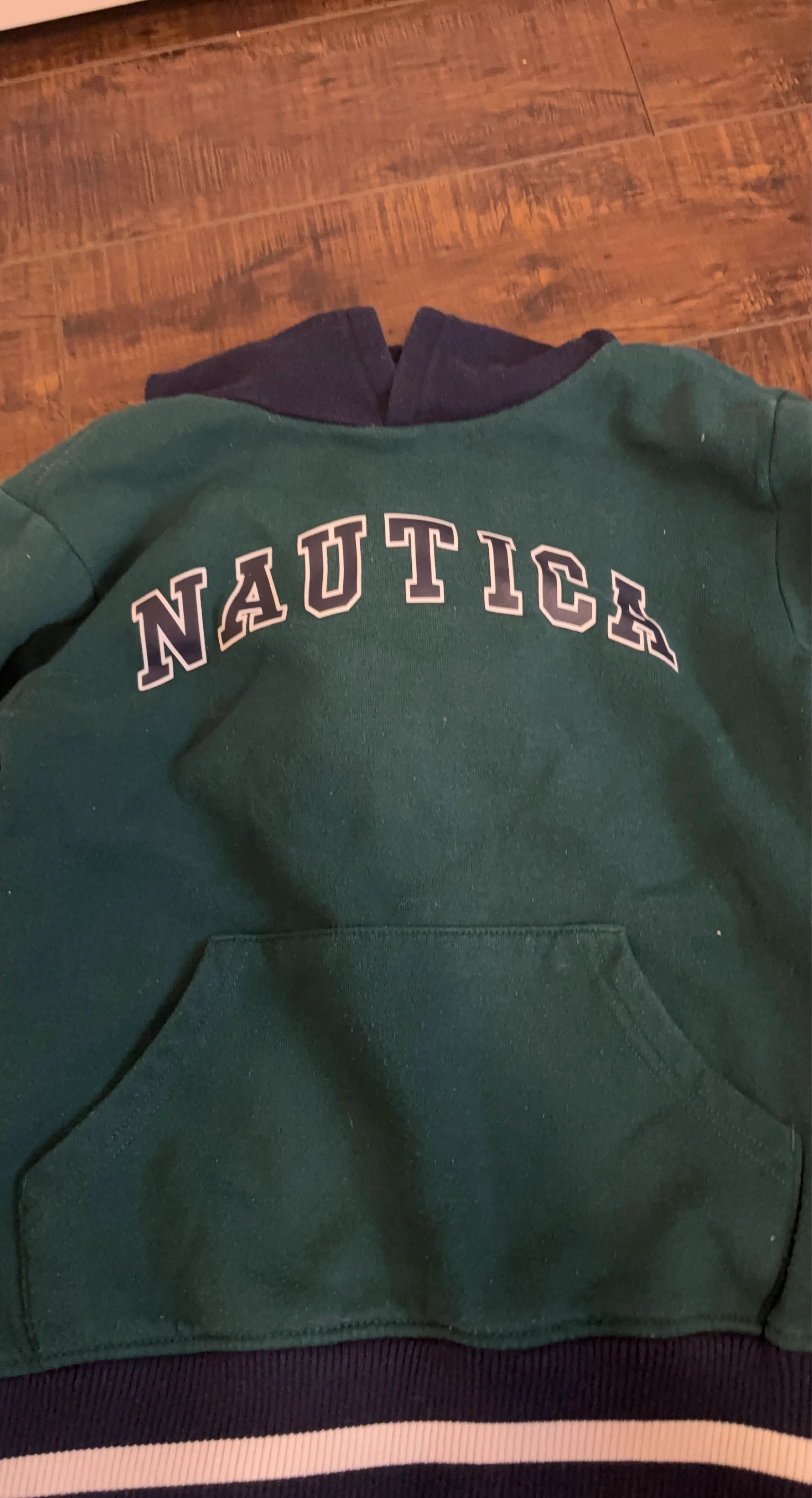 Nautica Green Hoodie with Navy Accents
