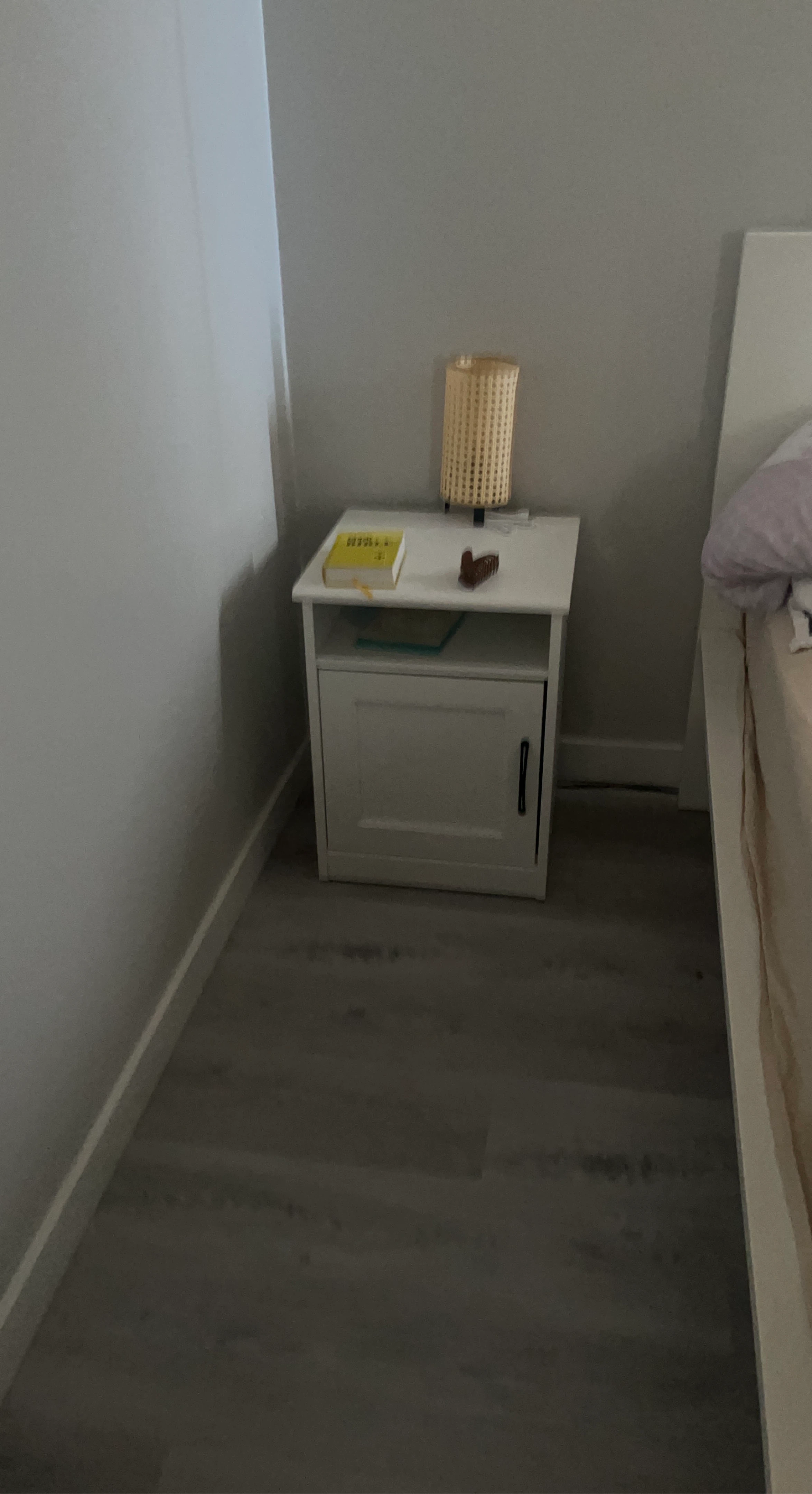 Two White Nightstand with Cabinet