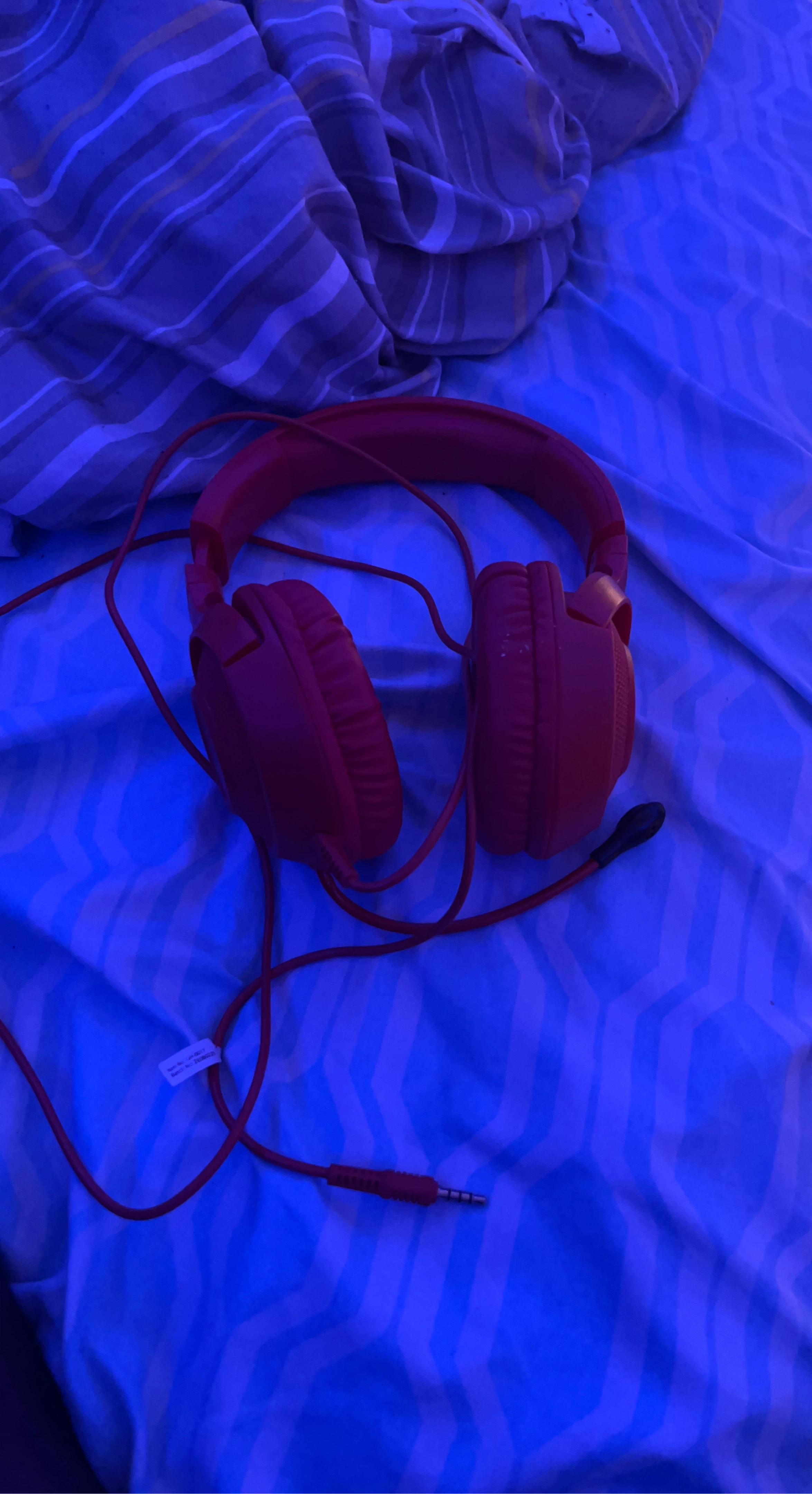 Red Headphones with Microphone