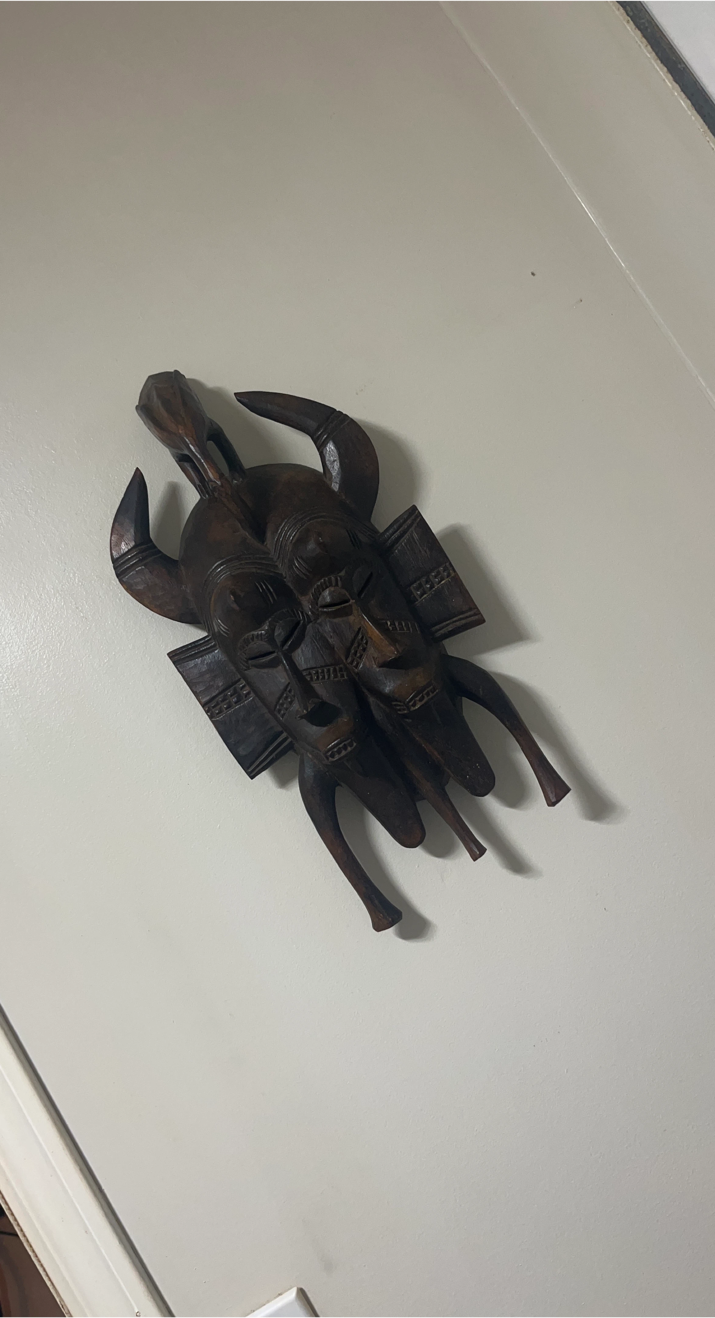 Wooden Carved Tribal Mask Wall Hanging