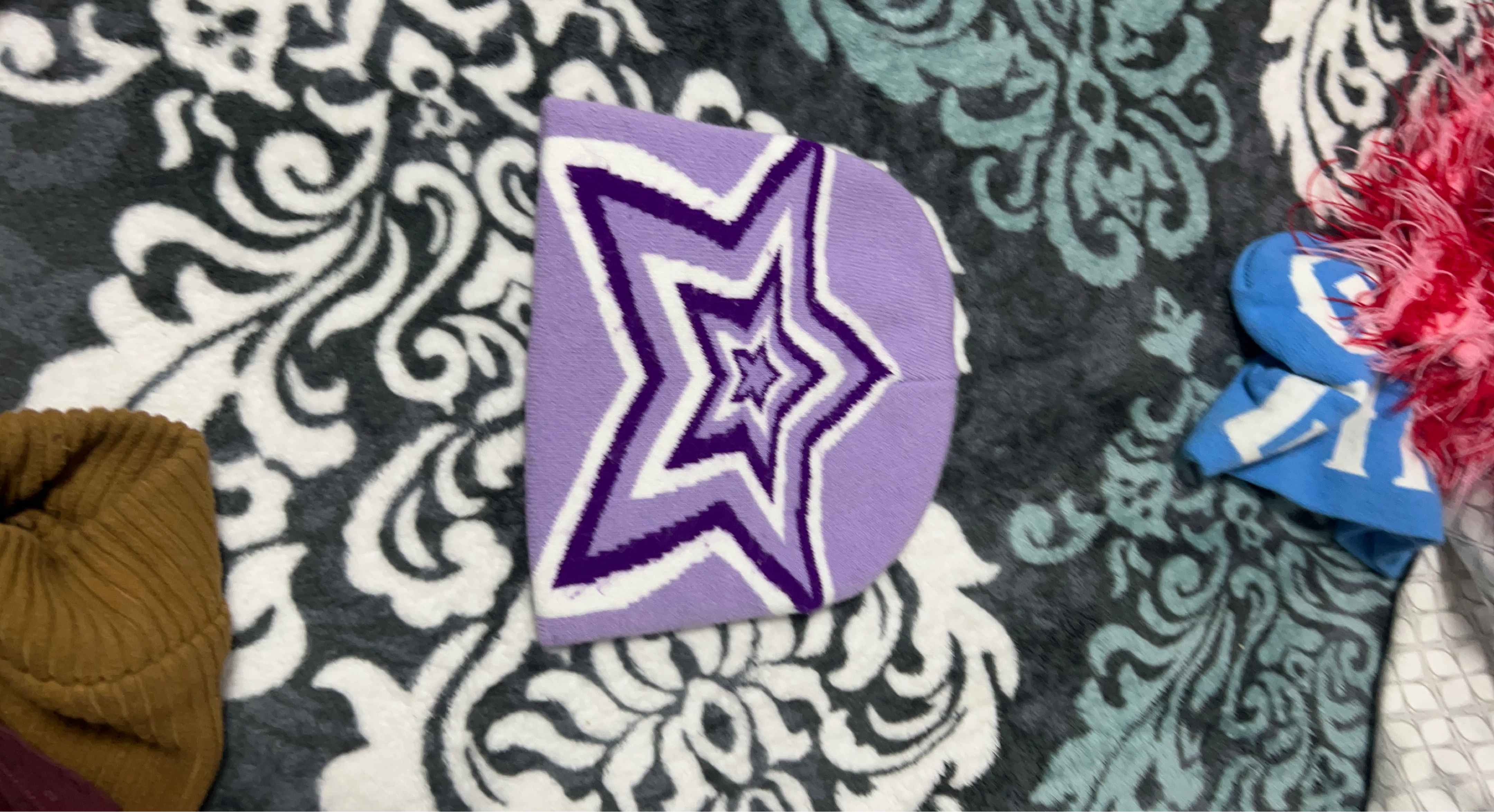 Purple and White Star Beanie