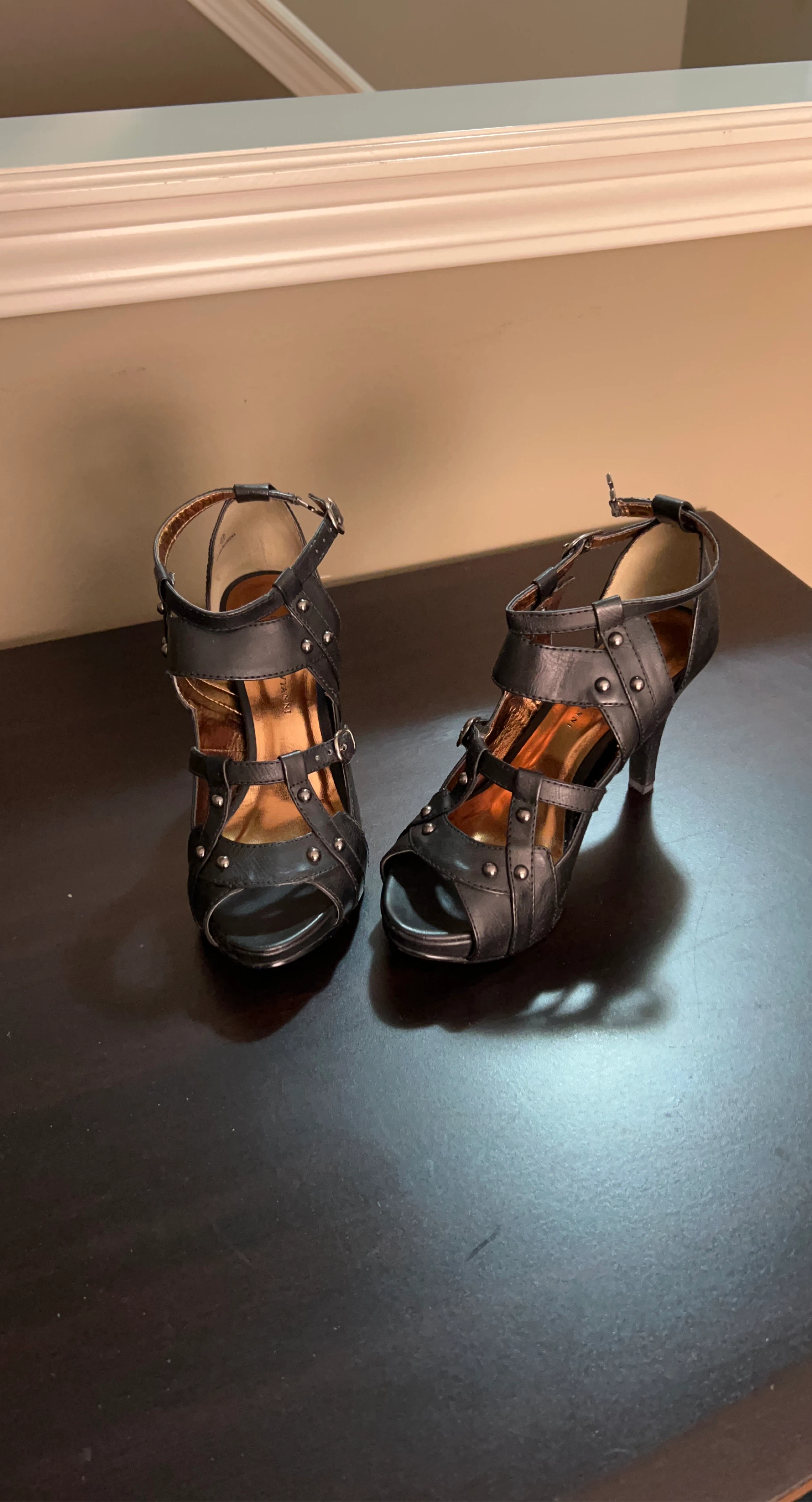 Black Studded Gladiator Heels
