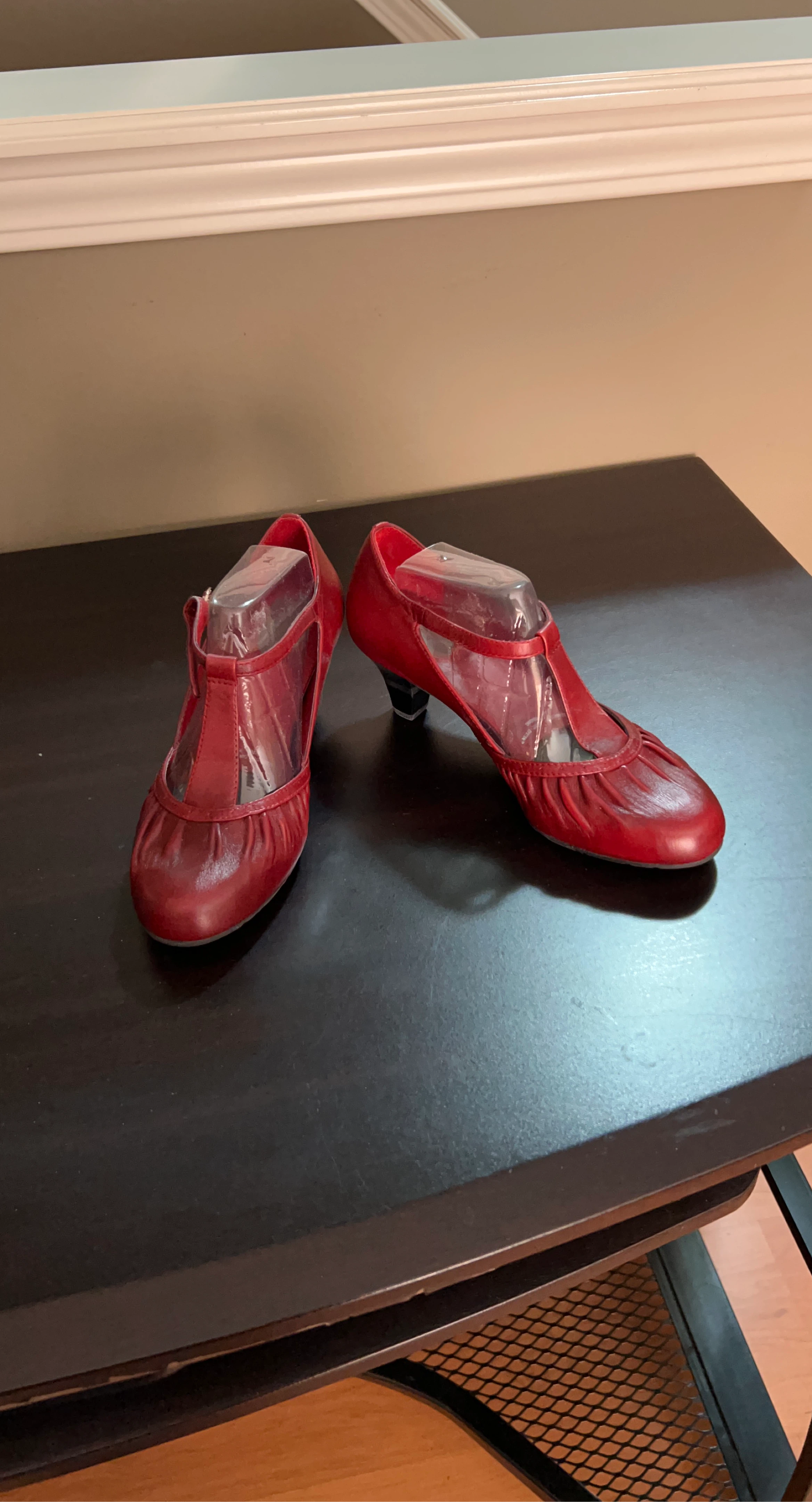 Red T-Strap Heels