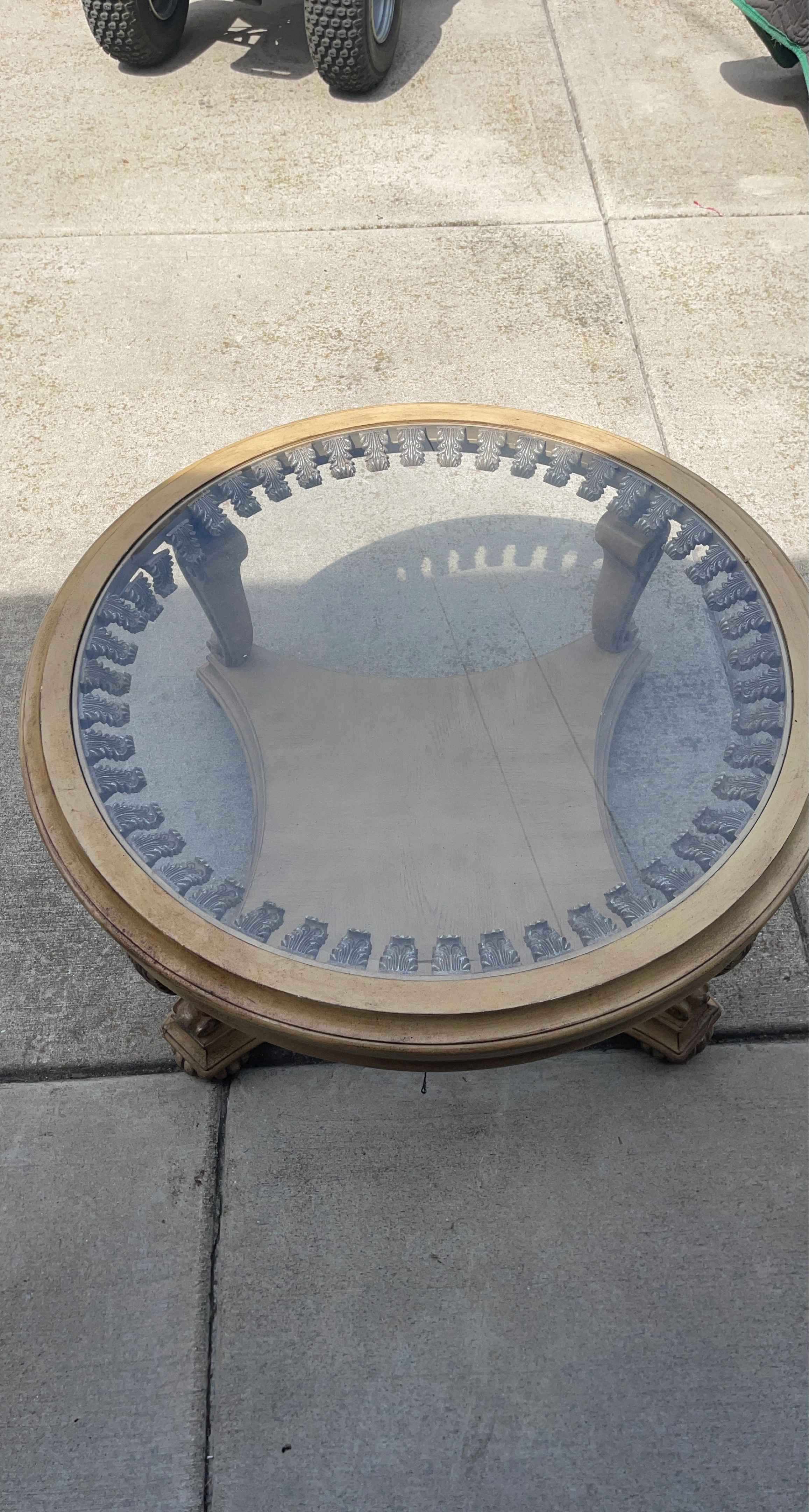 Oval Glass Top Coffee Table