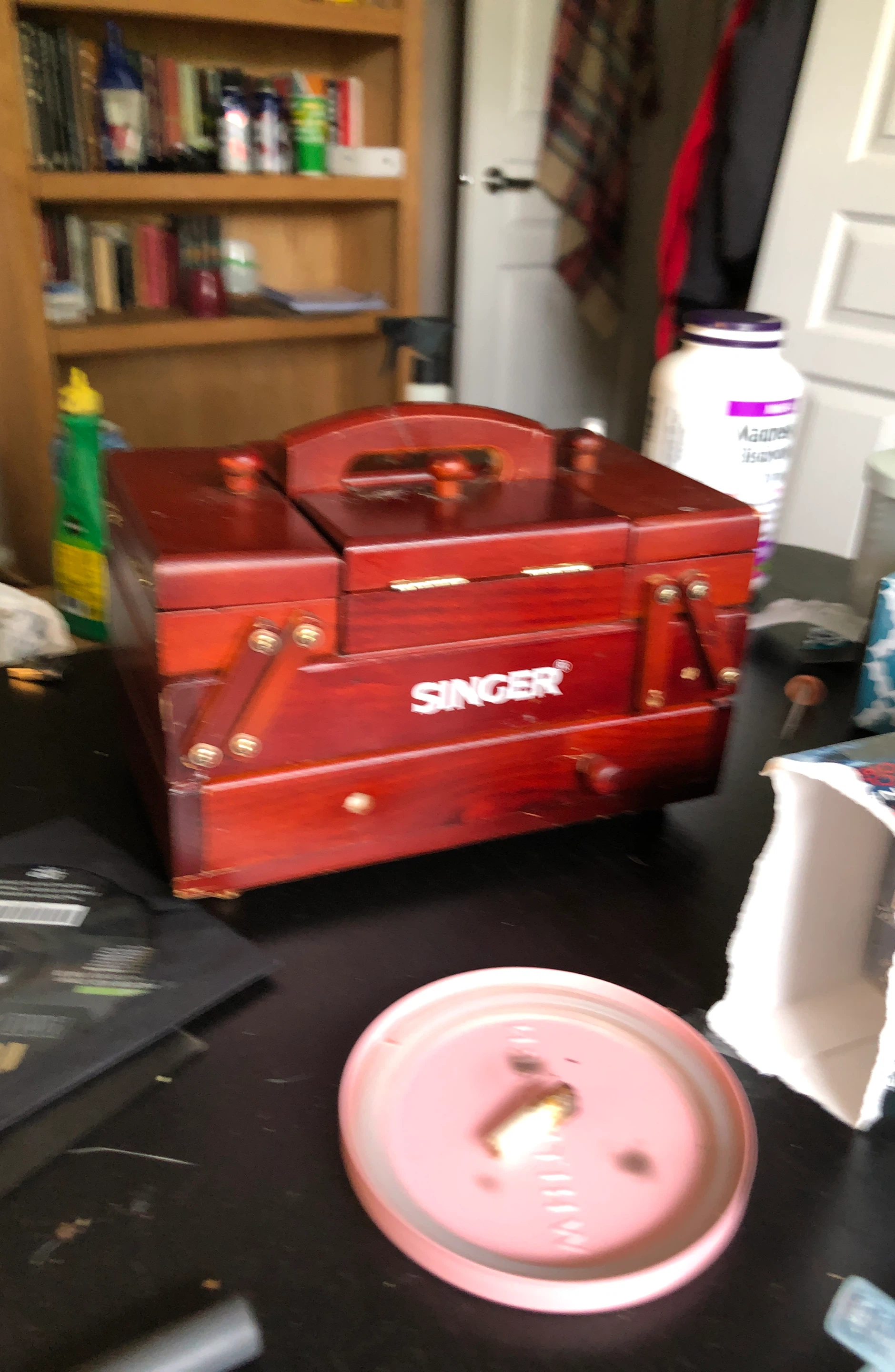 SINGER Wooden Sewing Box Organizer