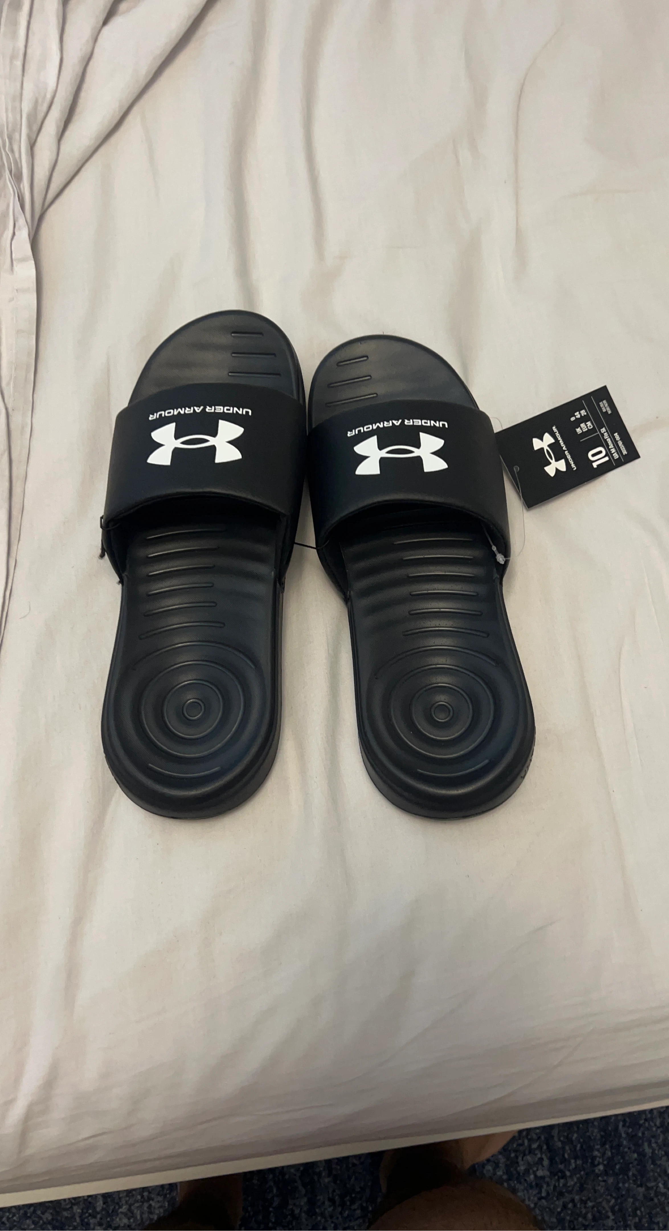 Under Armour Black Slides - Size 10