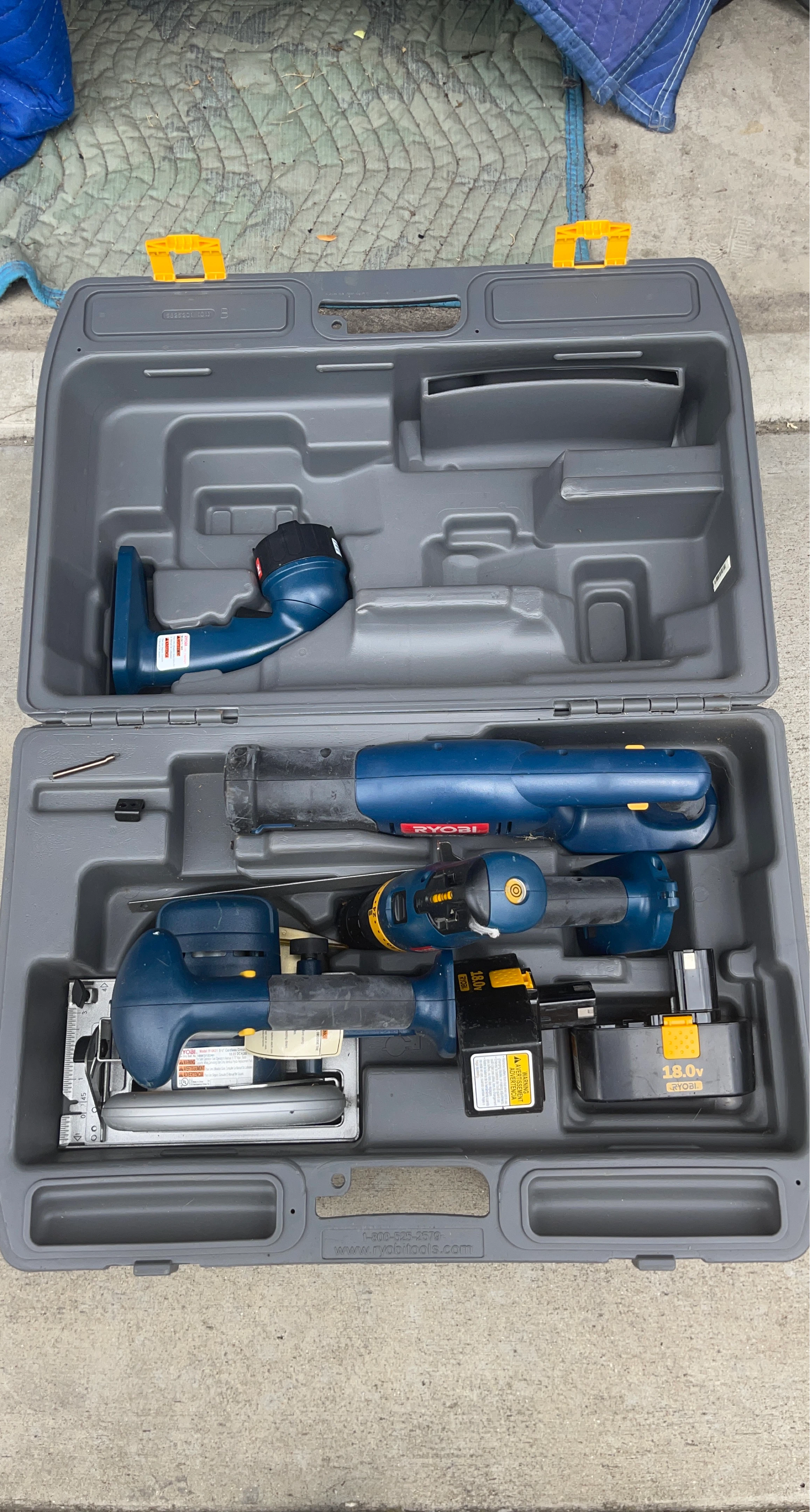 Ryobi 18V Cordless Power Tool Kit with Case