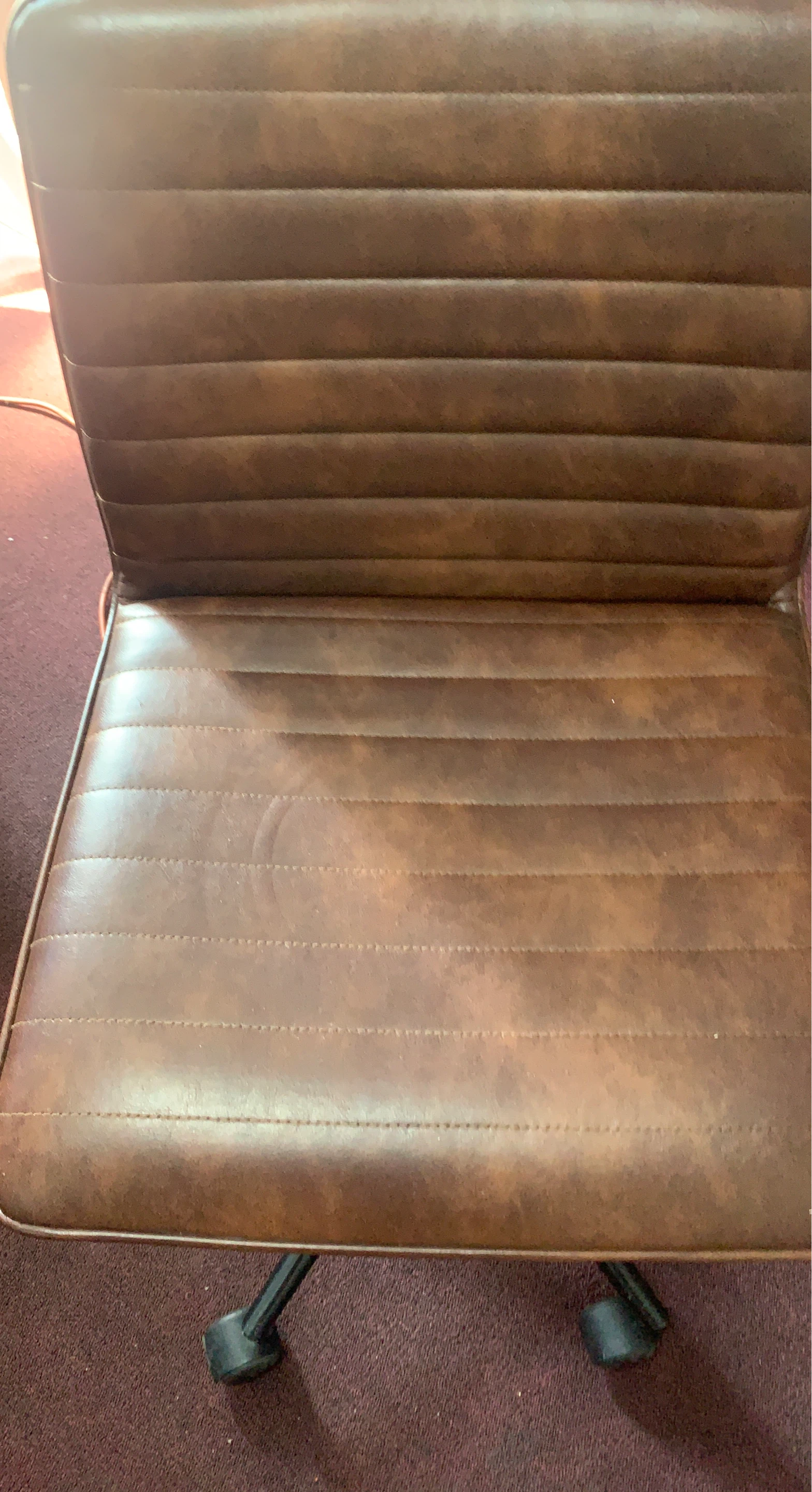 Brown Faux Leather Office Chair