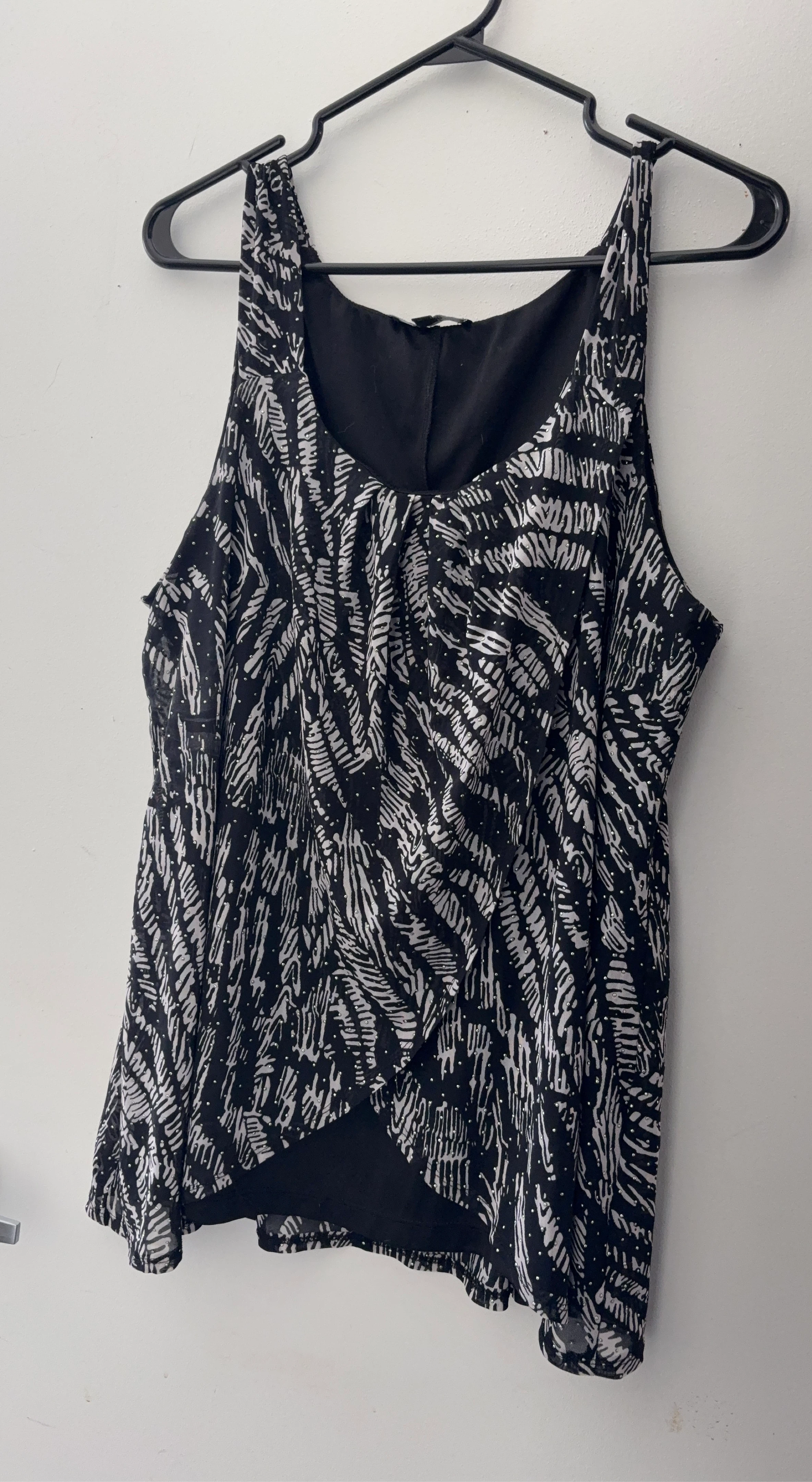 Black and White Patterned Tank Top