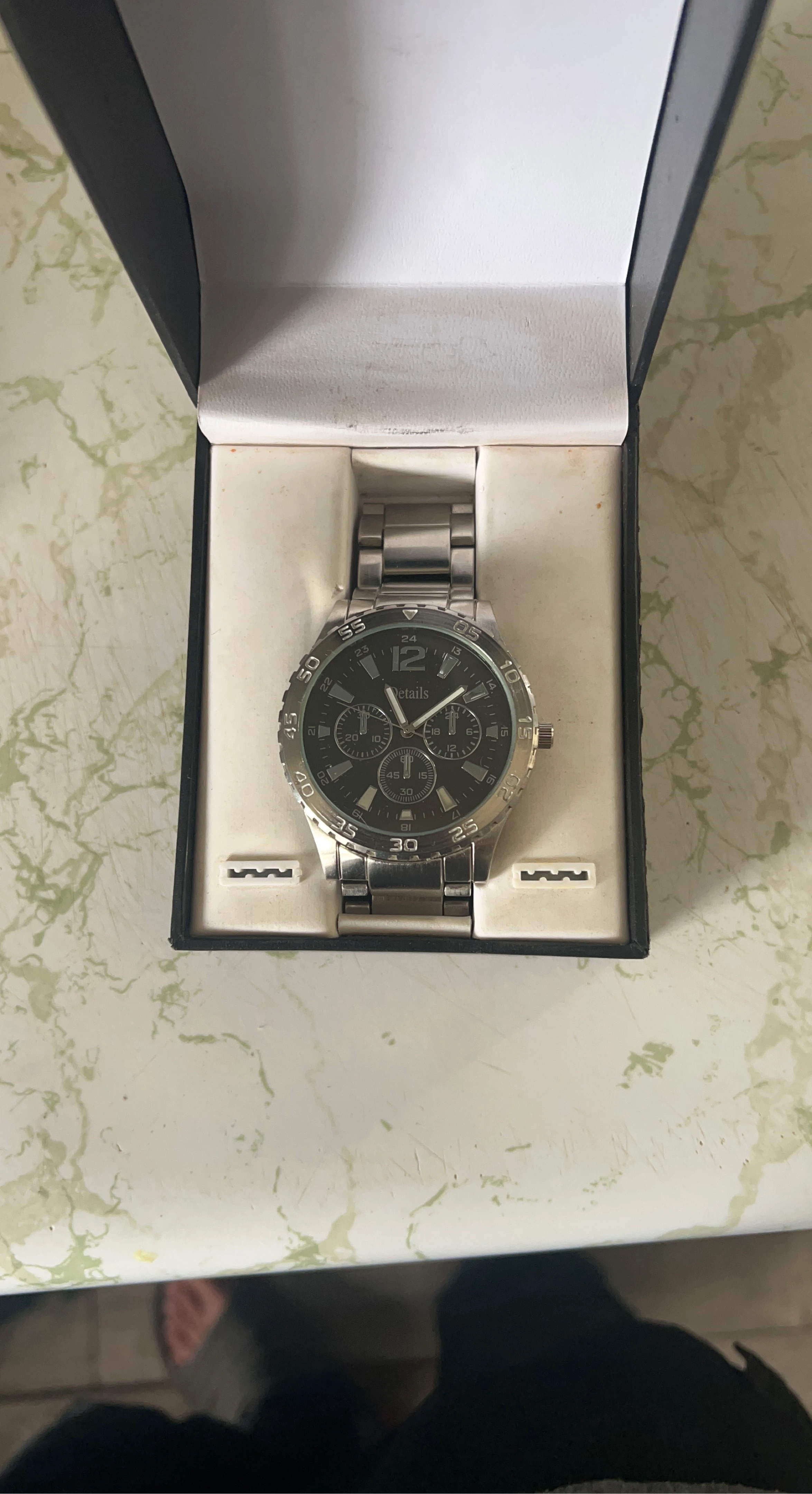 Details Men's Silver Tone Watch