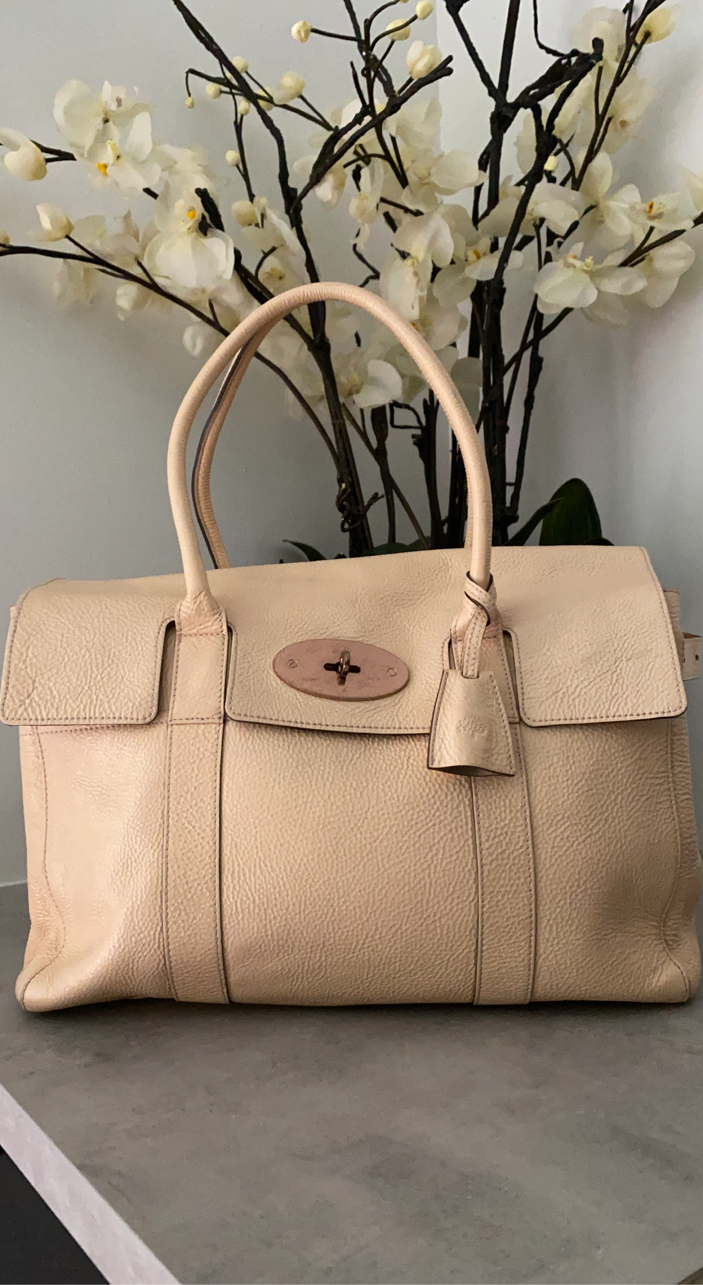 Mulberry Bayswater Leather Handbag - Beige