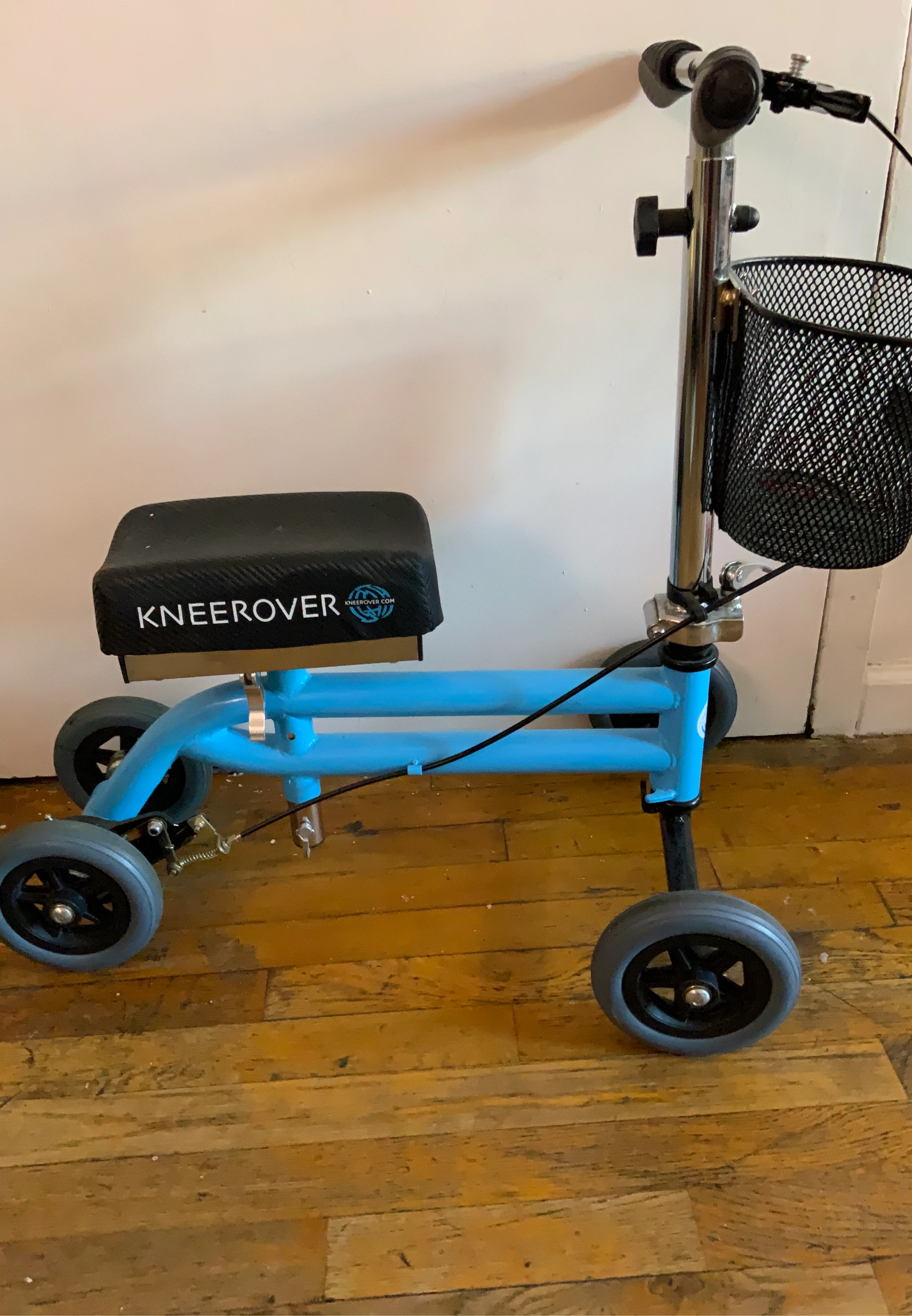 Kneerover Blue Medical Walker Scooter with Basket