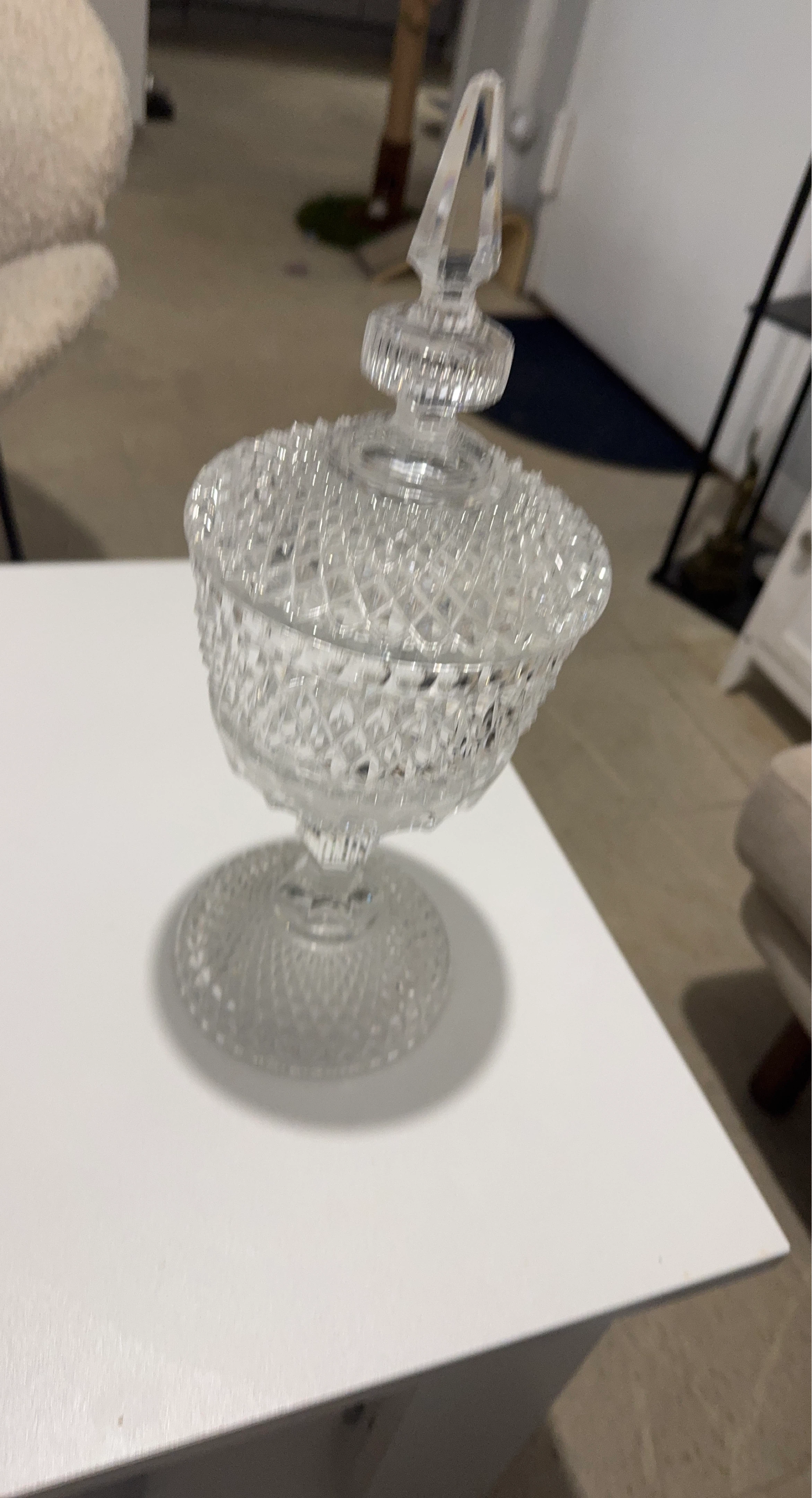 Glass Footed Candy Dish with Lid