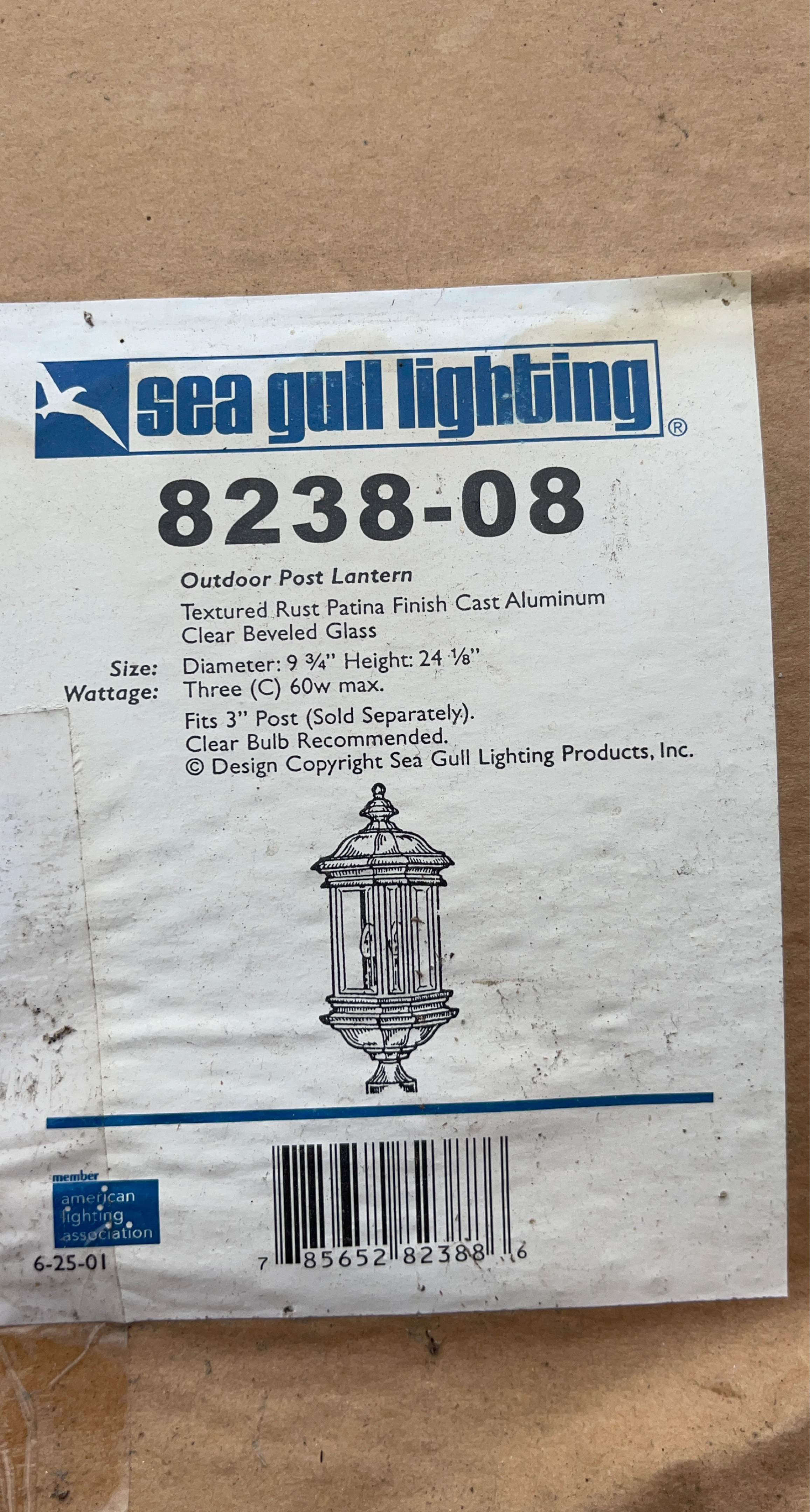 Sea Gull Lighting 8238-08 Outdoor Post Lantern