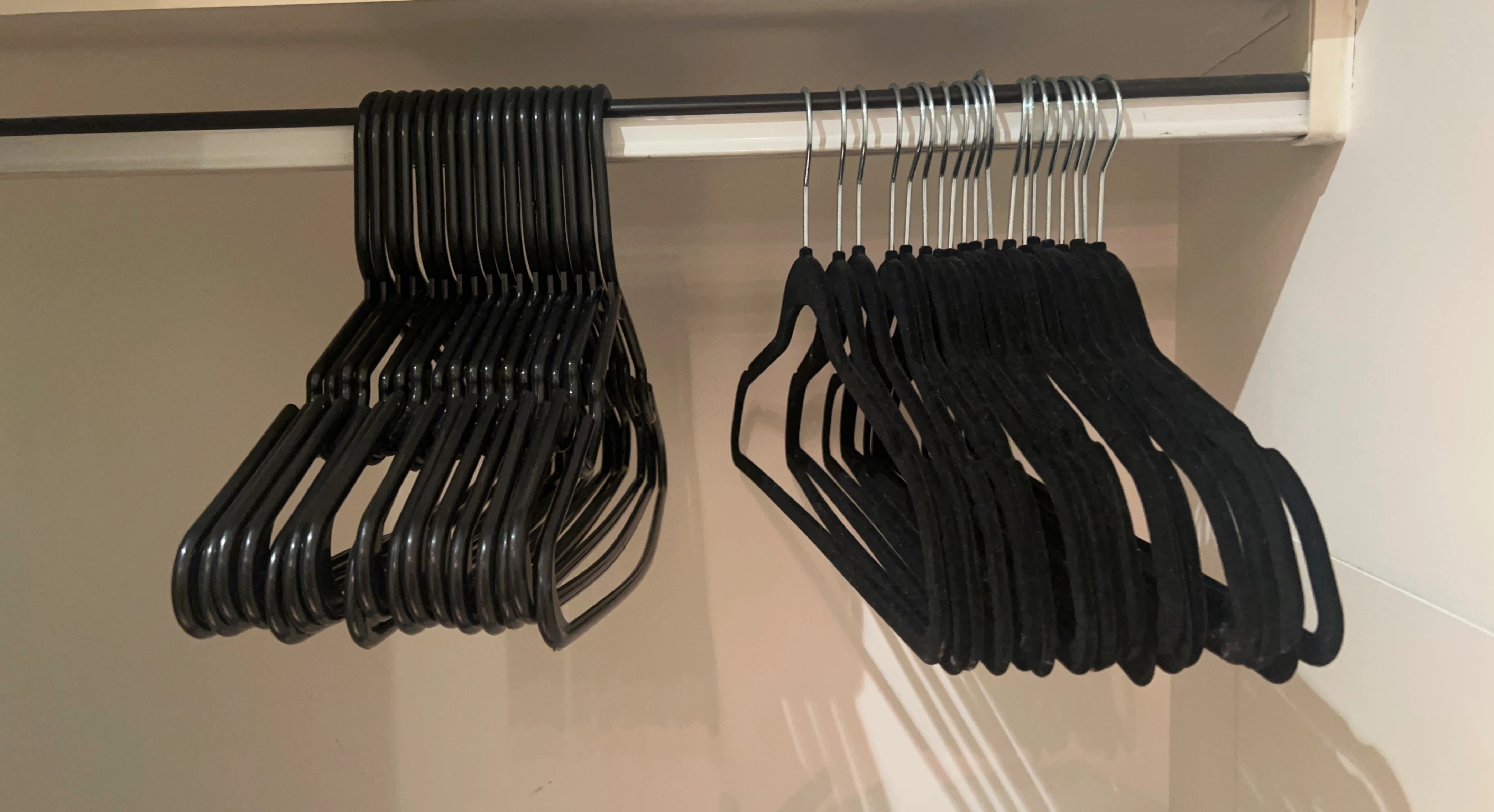 Black Hangers - Plastic and Velvet