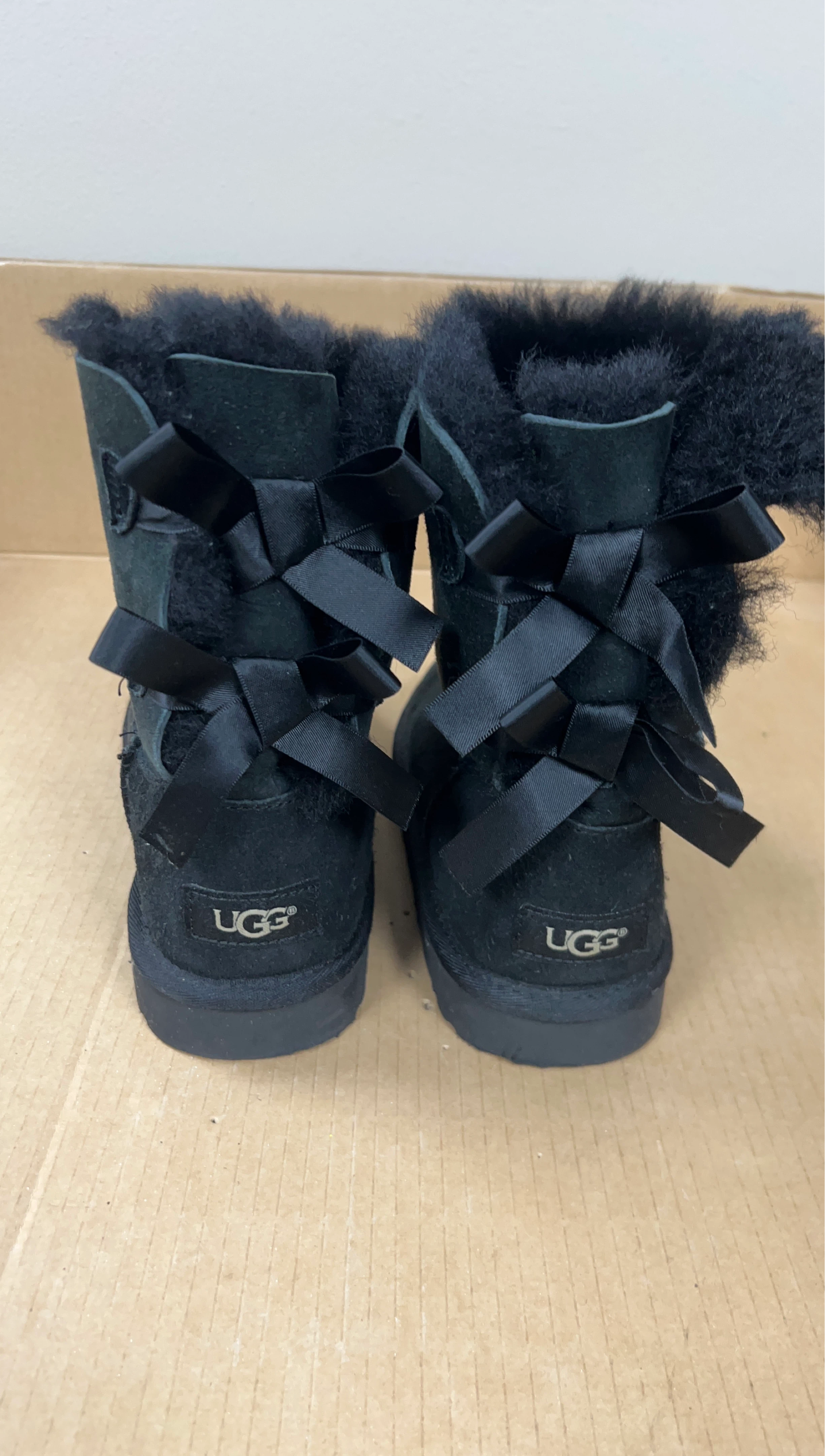 UGG Australia Black Suede Boots with Bows
