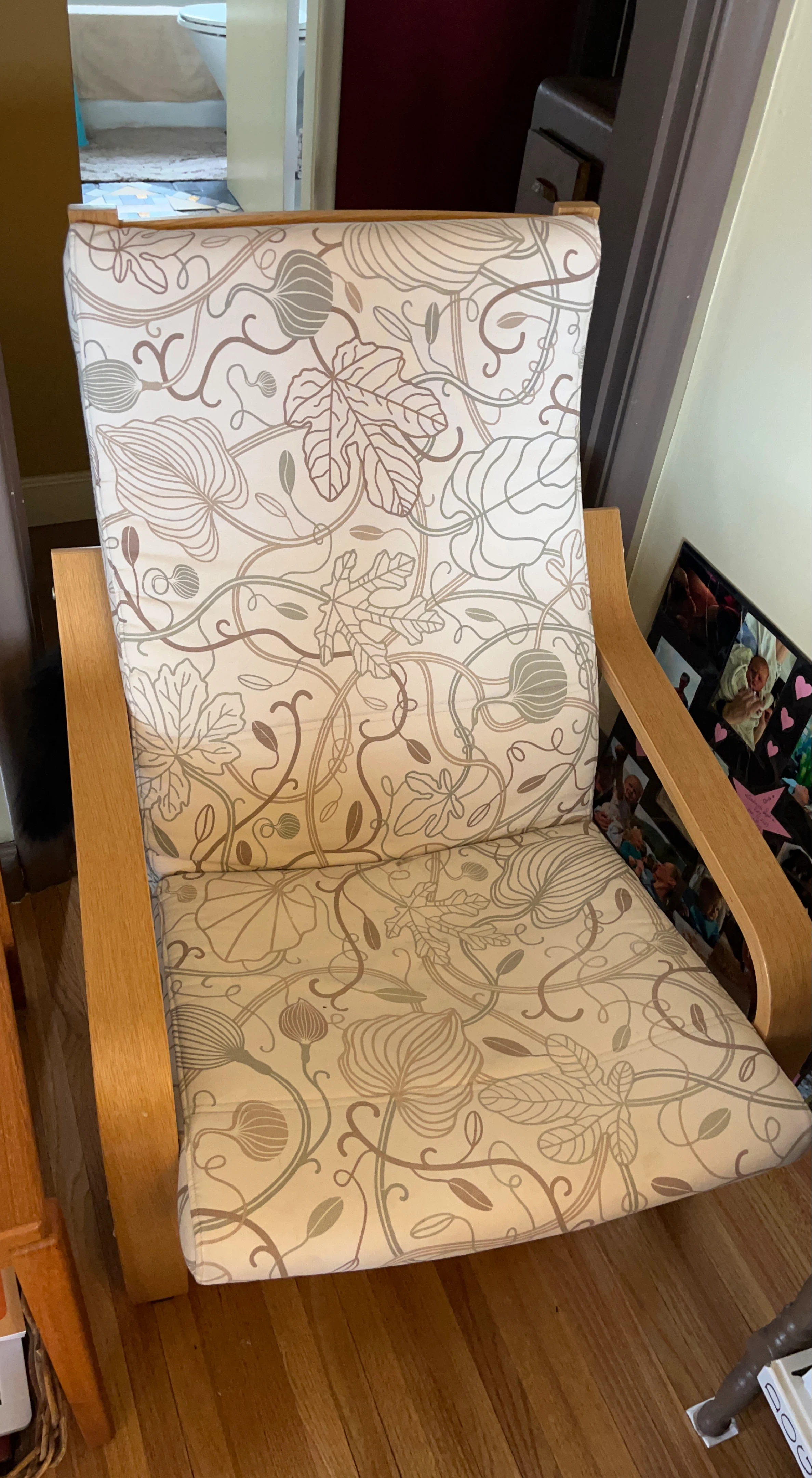 Accent Chair with Floral Pattern