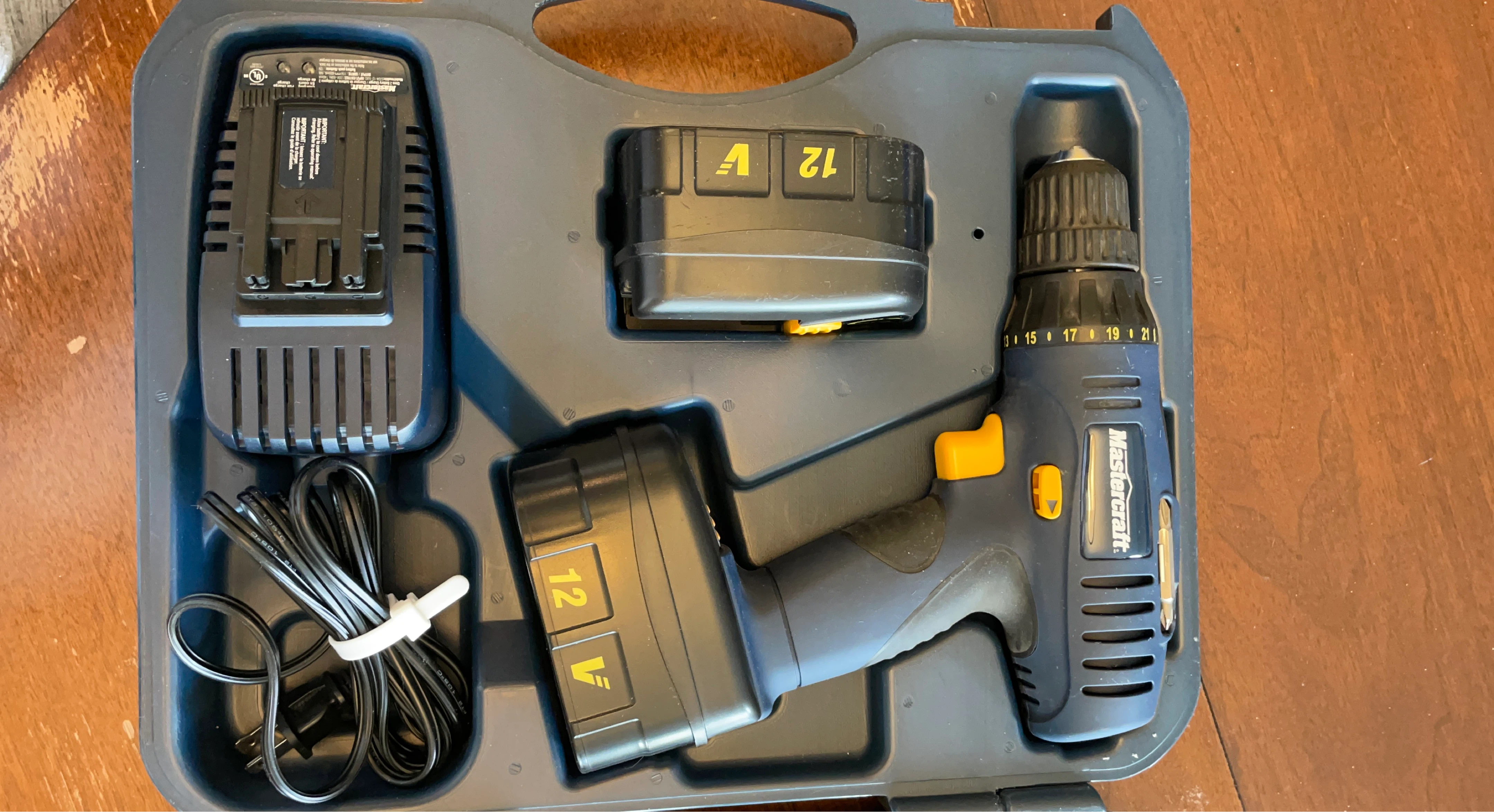 Mastercraft 12V Cordless Drill with Case and Accessories
