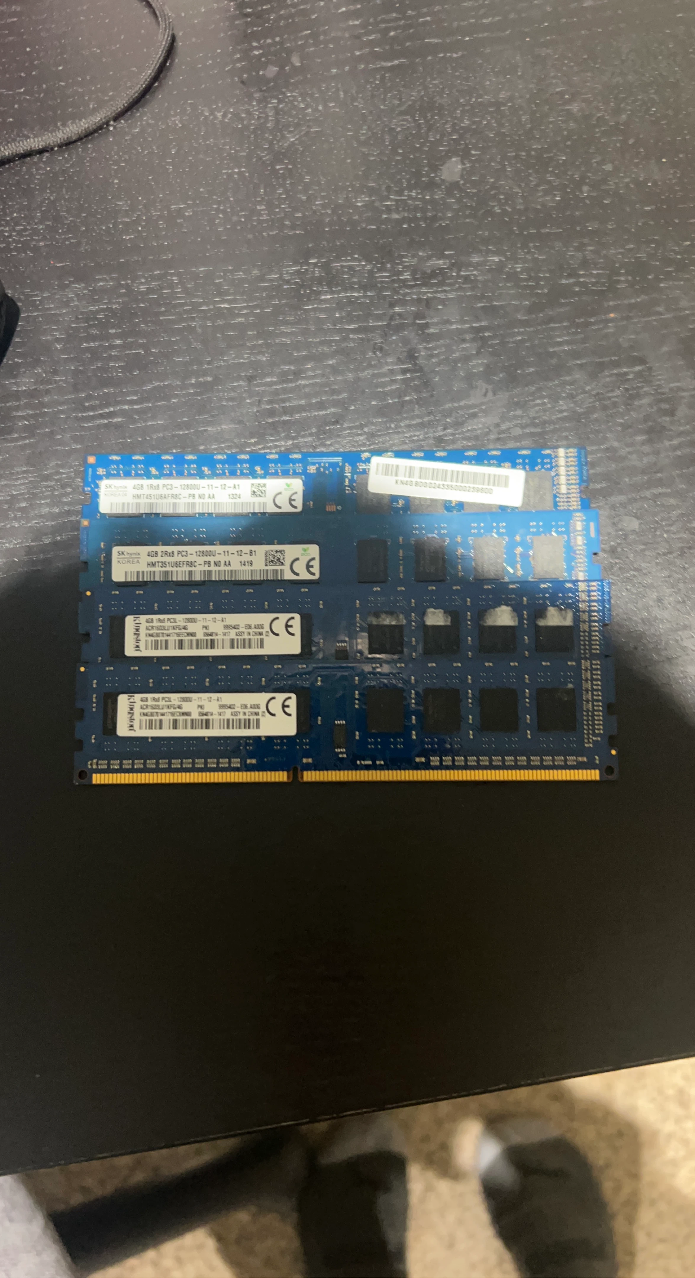 4x 4GB DDR3 RAM Sticks (SK hynix & Kingston)